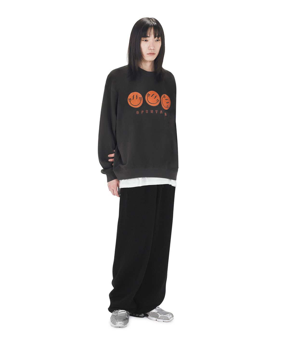 오픈야드(오와이)(OPENYARD(OY)) TRIPLE SMILE LOGO MTM - CHARCOAL