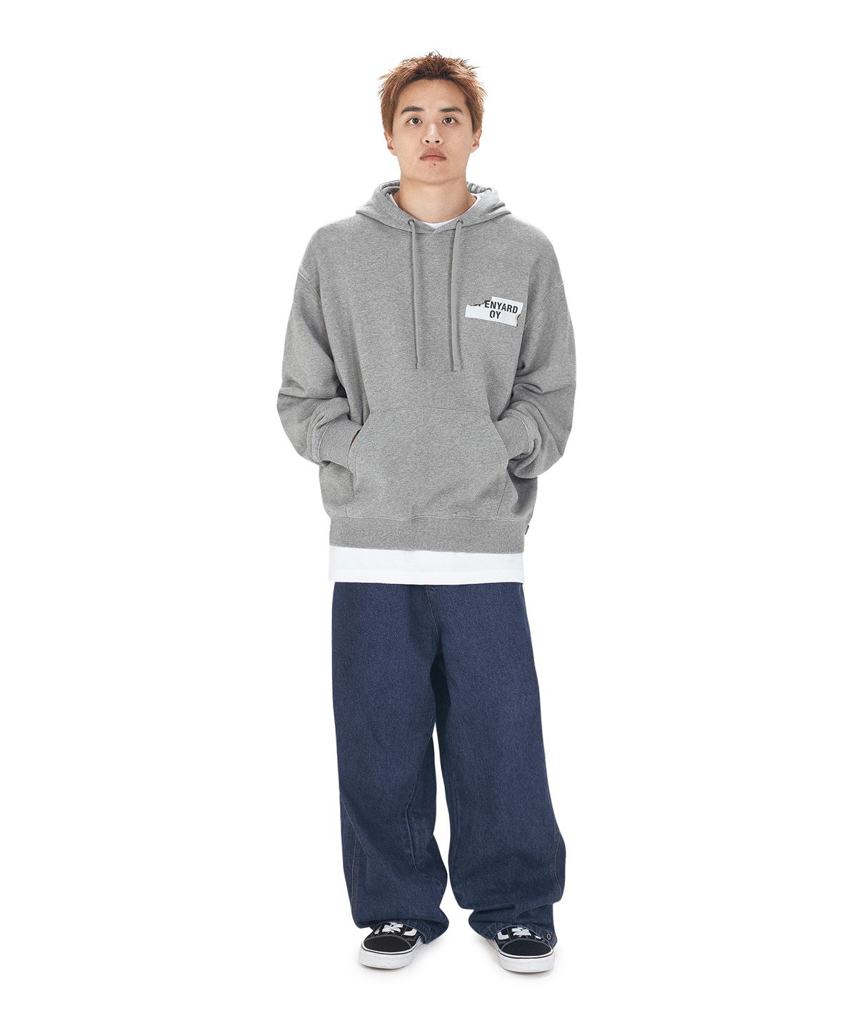오픈야드(오와이)(OPENYARD(OY)) BURNING LOGO HOODIE - MELANGE