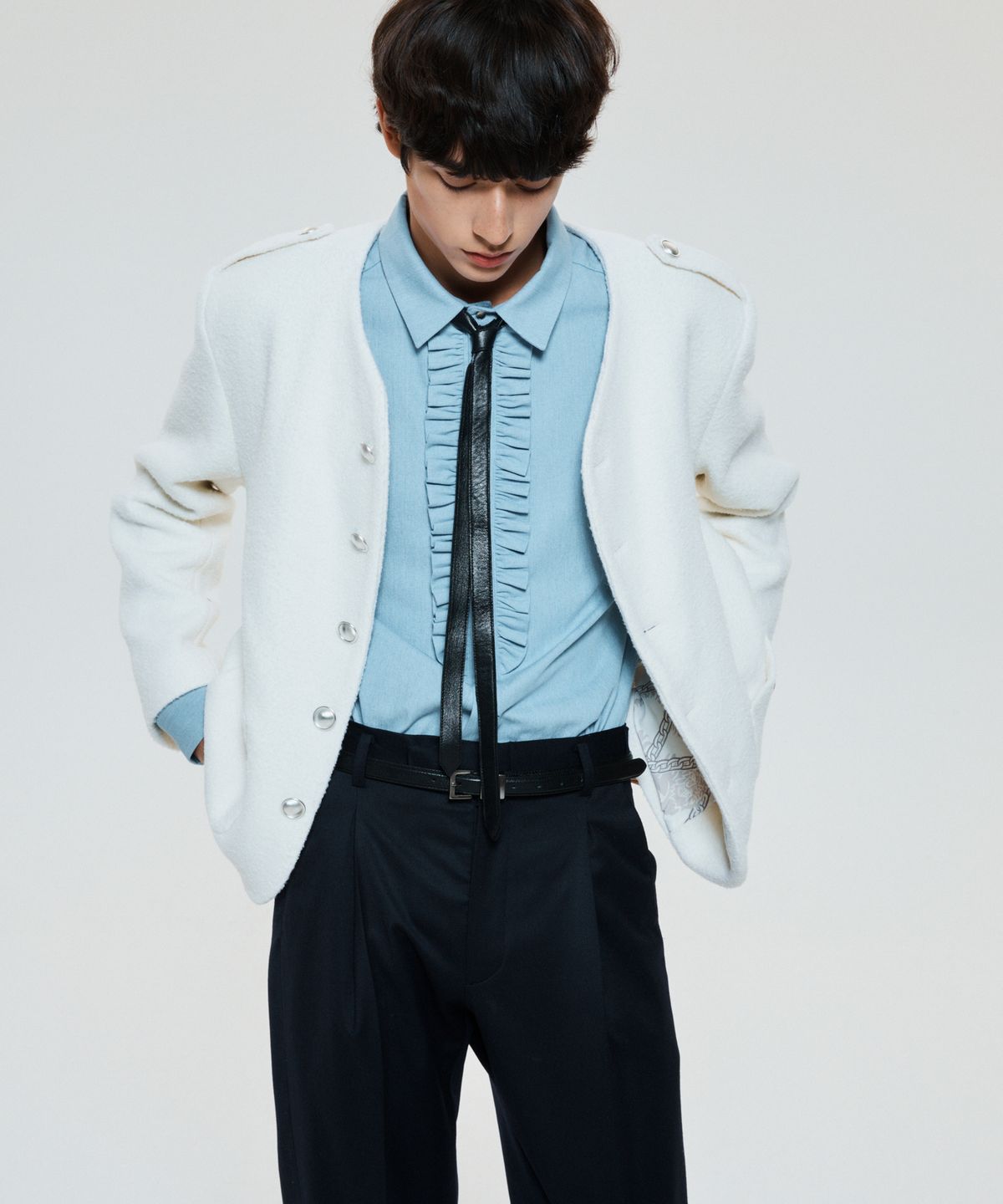 언티지(UNTAGE) 울 부클레 트위드 자켓[White(MAN)]_UTO-FB15