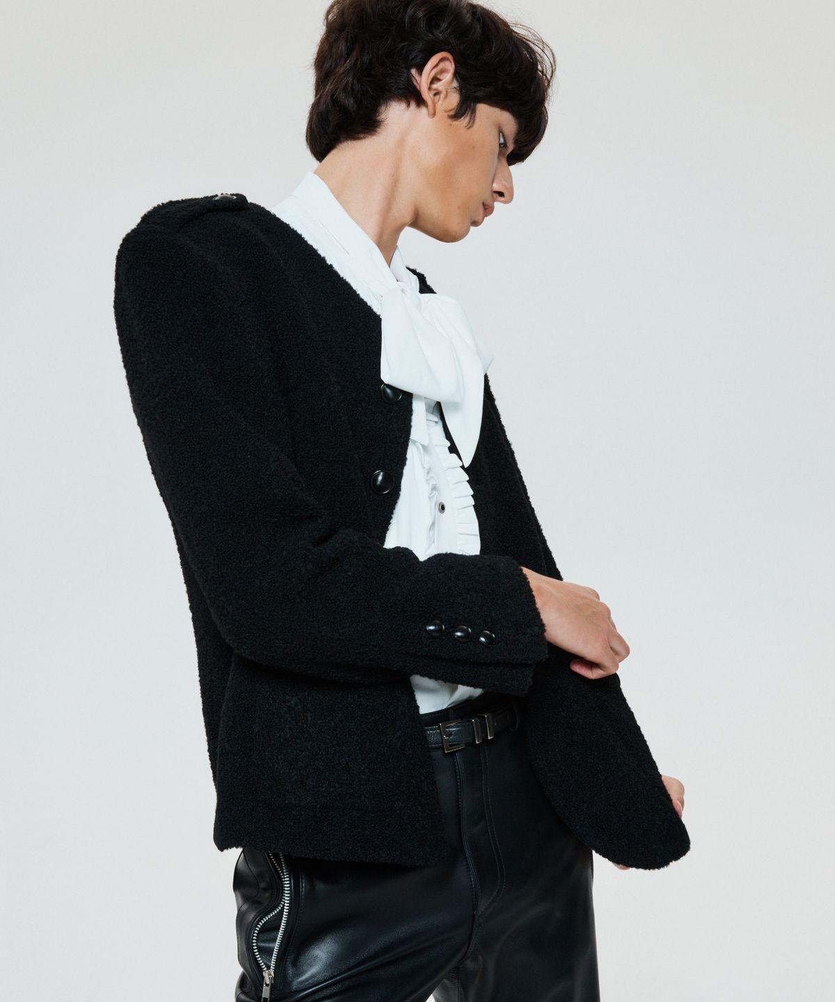 언티지(UNTAGE) 울 부클레 트위드 자켓[Black(MAN)]_UTO-FB16