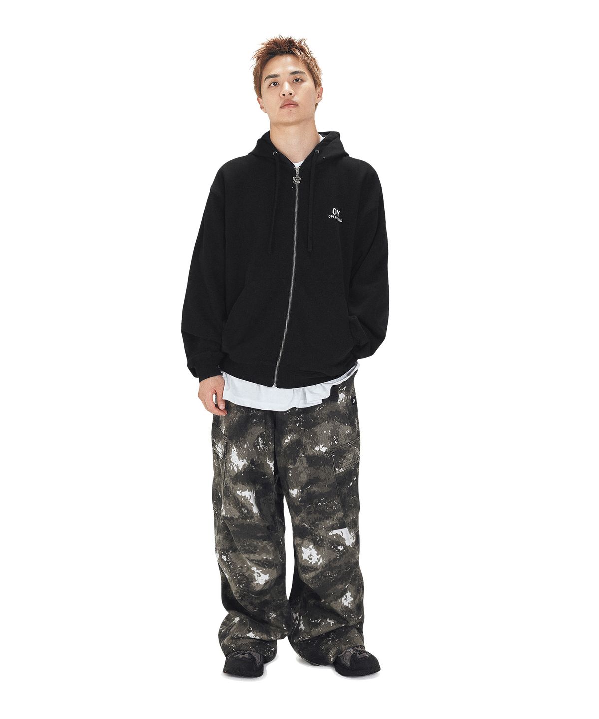 오픈야드(오와이)(OPENYARD(OY)) ODOLLY HOODIE ZIP UP - BLACK