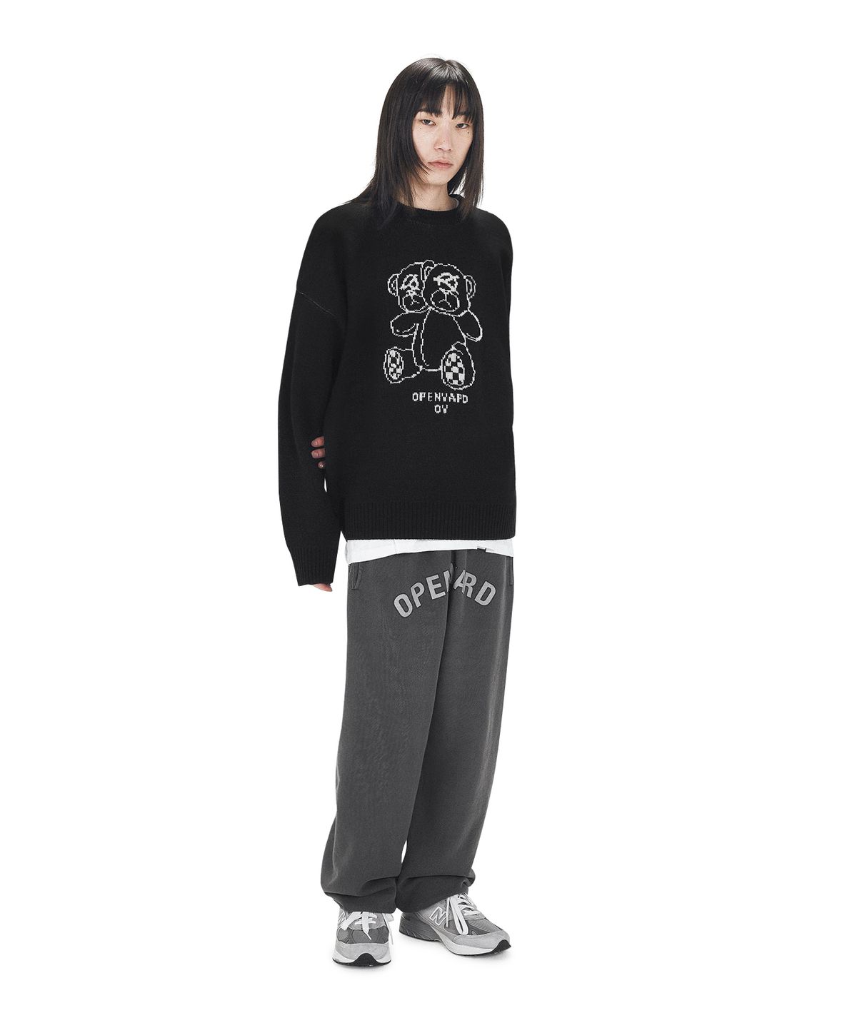 오픈야드(오와이)(OPENYARD(OY)) MODIFY ODOLLY KNIT - BLACK