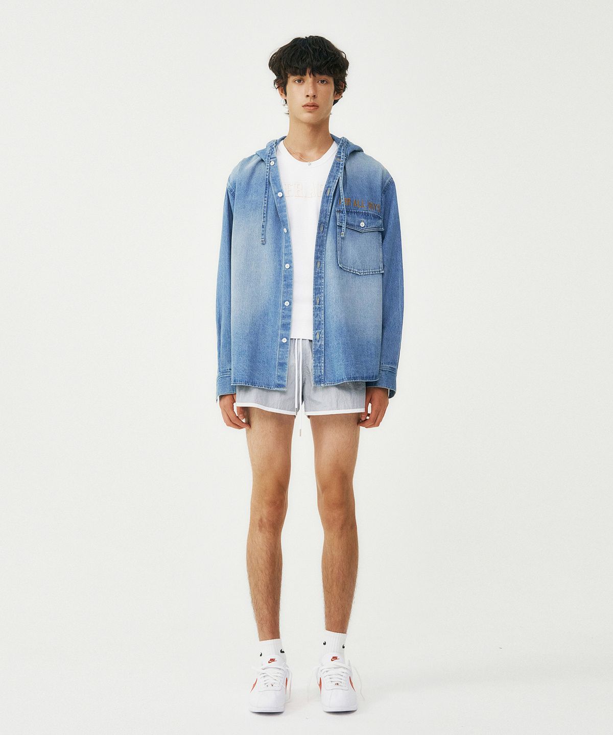프롬아를(FROM ARLES) 데님 후드 셔츠 / DENIM