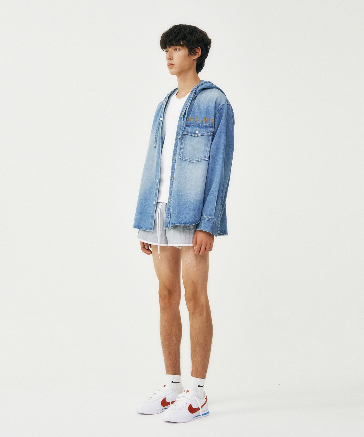 프롬아를(FROM ARLES) 데님 후드 셔츠 / DENIM