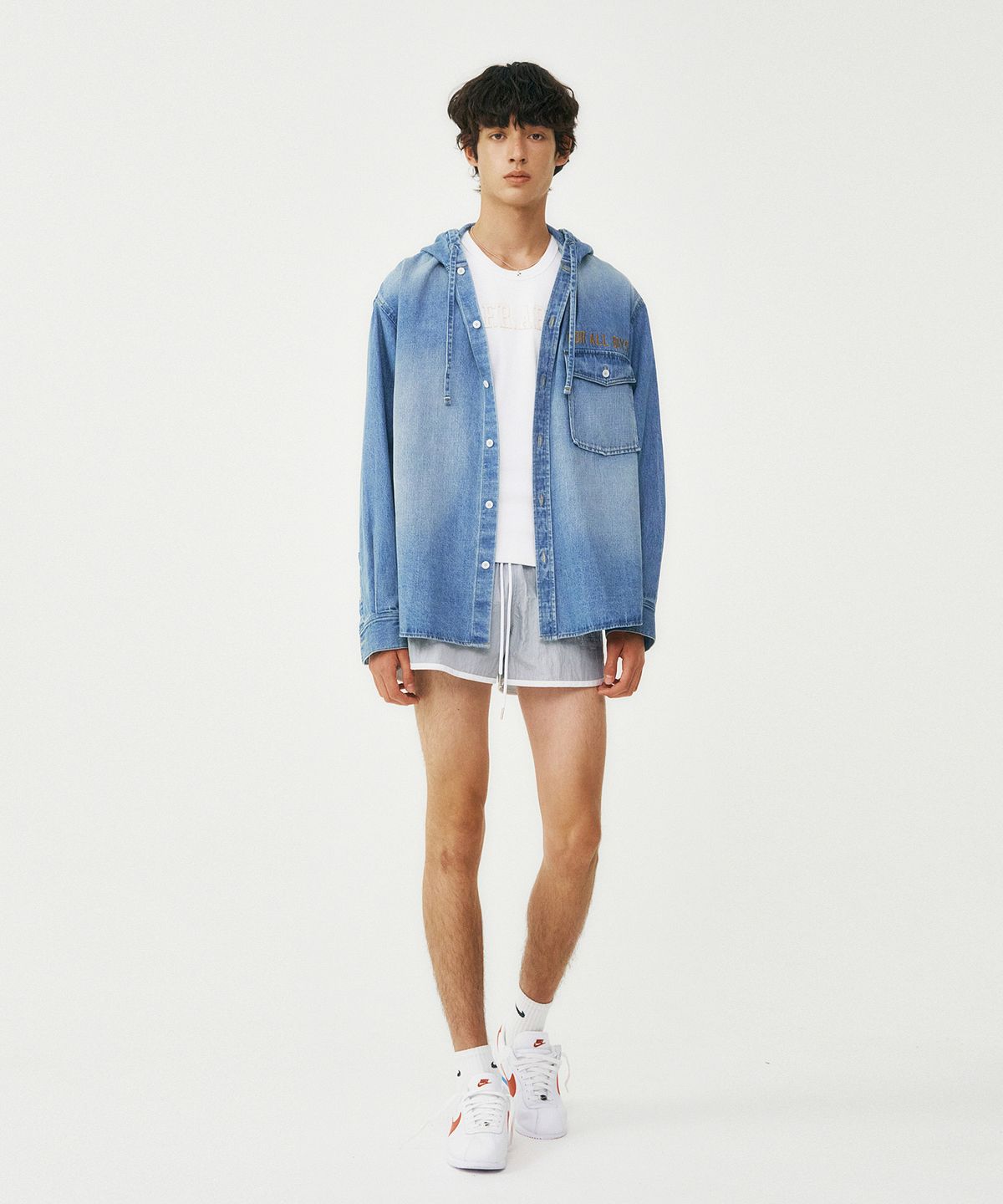 프롬아를(FROM ARLES) 데님 후드 셔츠 / DENIM