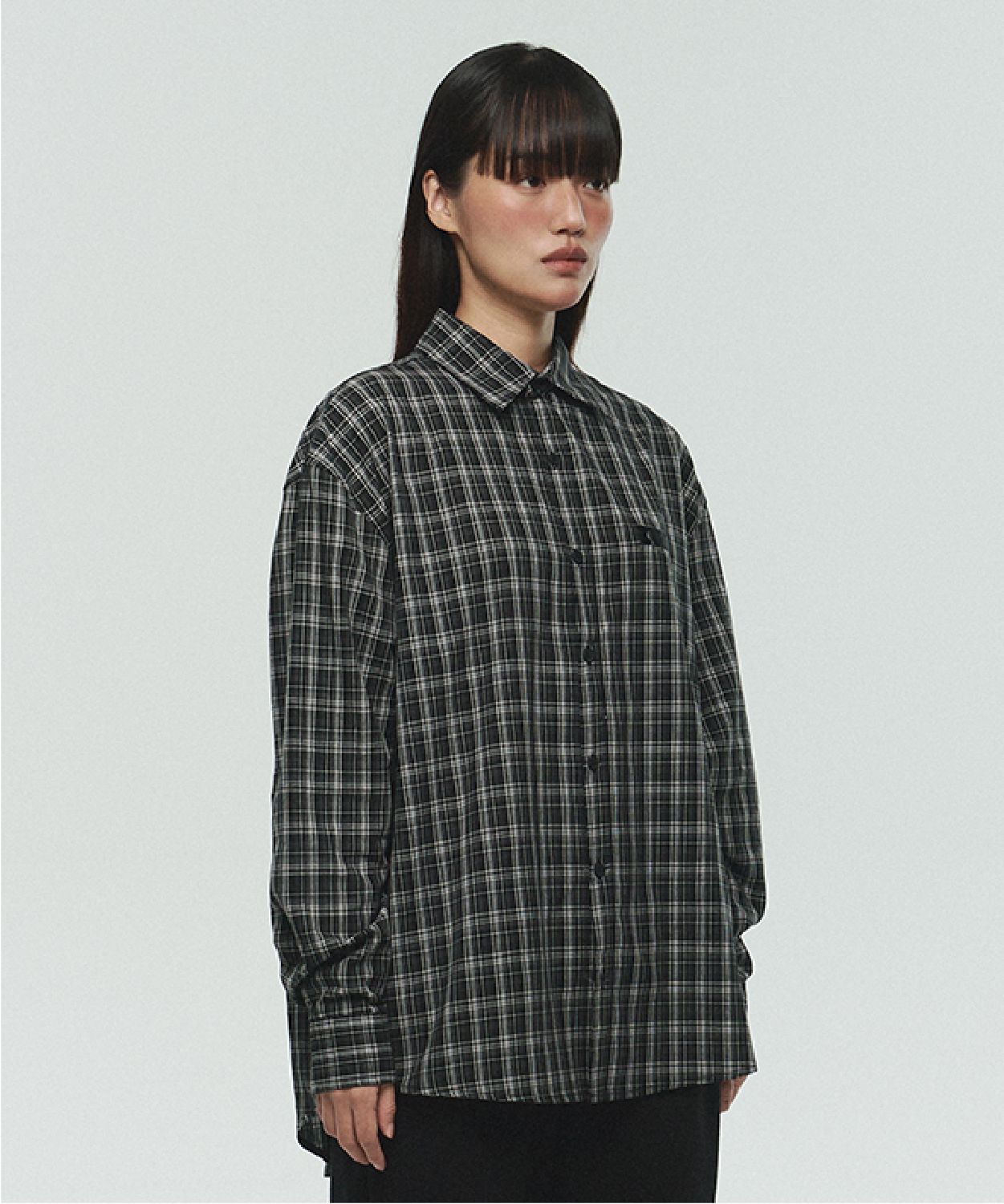 MUSINSA | ITZAVIBE ITZ MINI LOGO CHECK SHIRT - BLACK