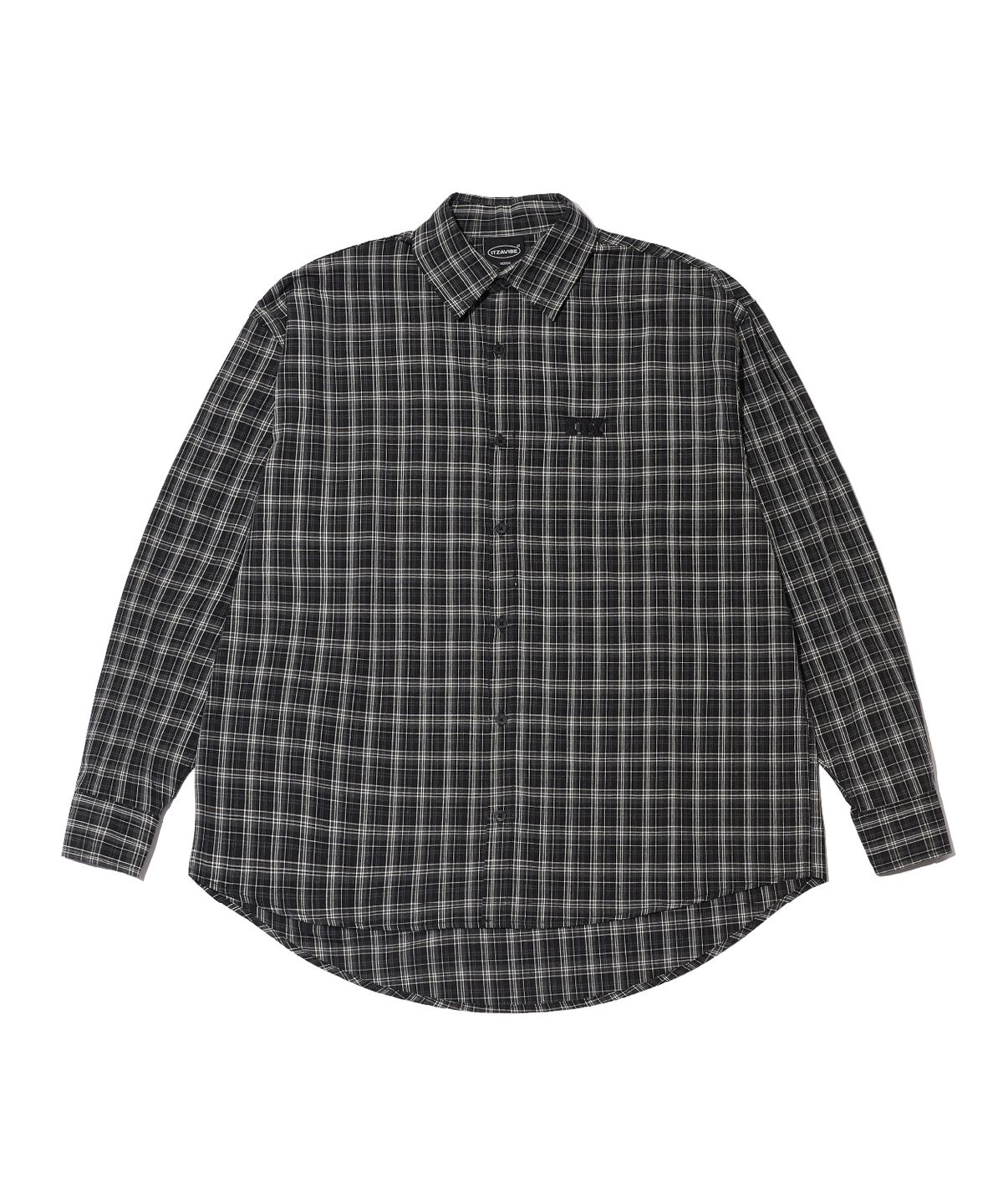 잇자바이브(ITZAVIBE) ITZ MINI LOGO CHECK SHIRT - BLACK