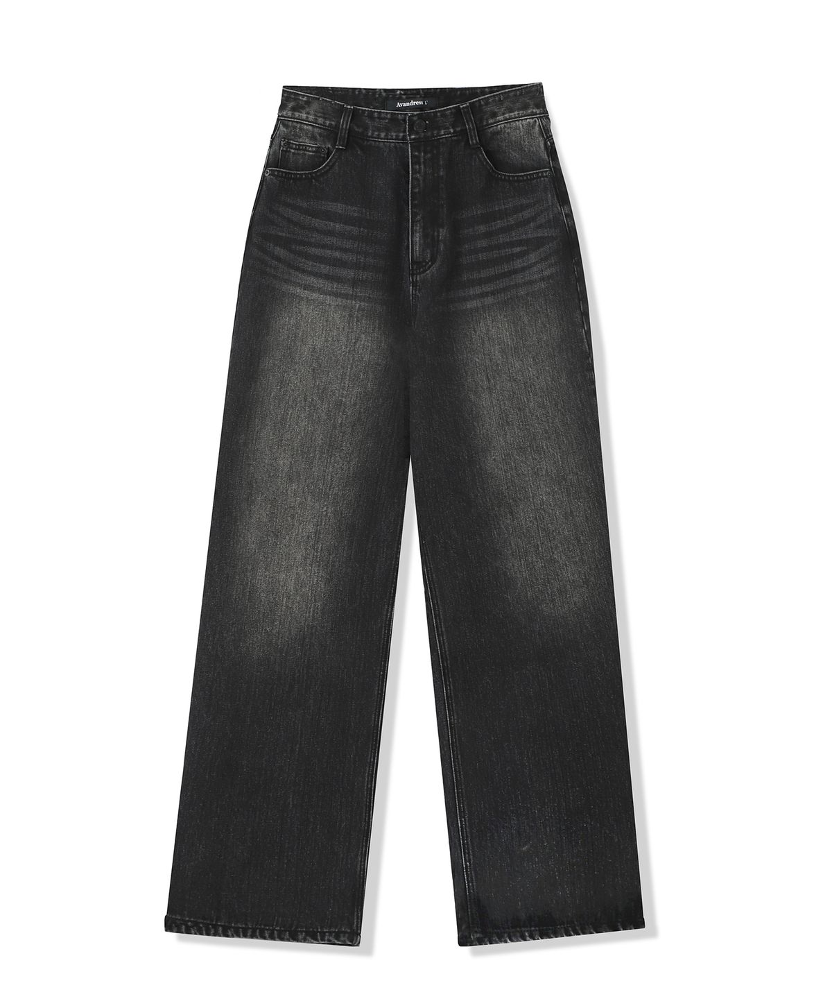 어반드레스(AVANDRESS) Snap Wide Denim Pants BLACK