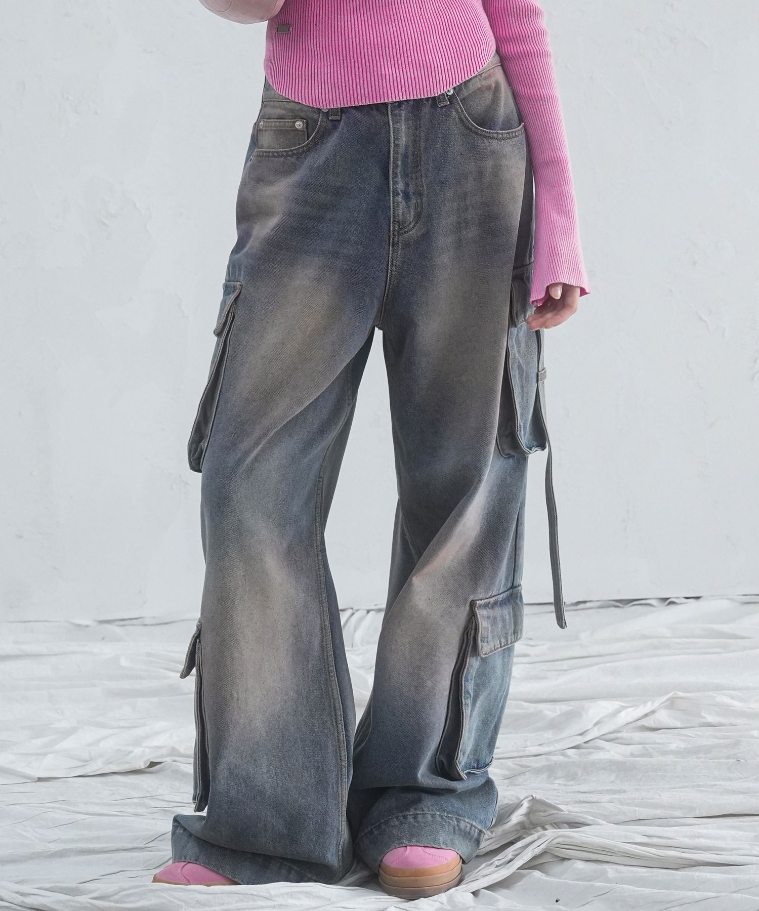 ◎AVANDRESS◎★人気★Ribbon Wide Cargo Pants(4 COLOR) MUSINSA公式 | AVANDRESS Ribbon Wide Cargo Pants BLACK