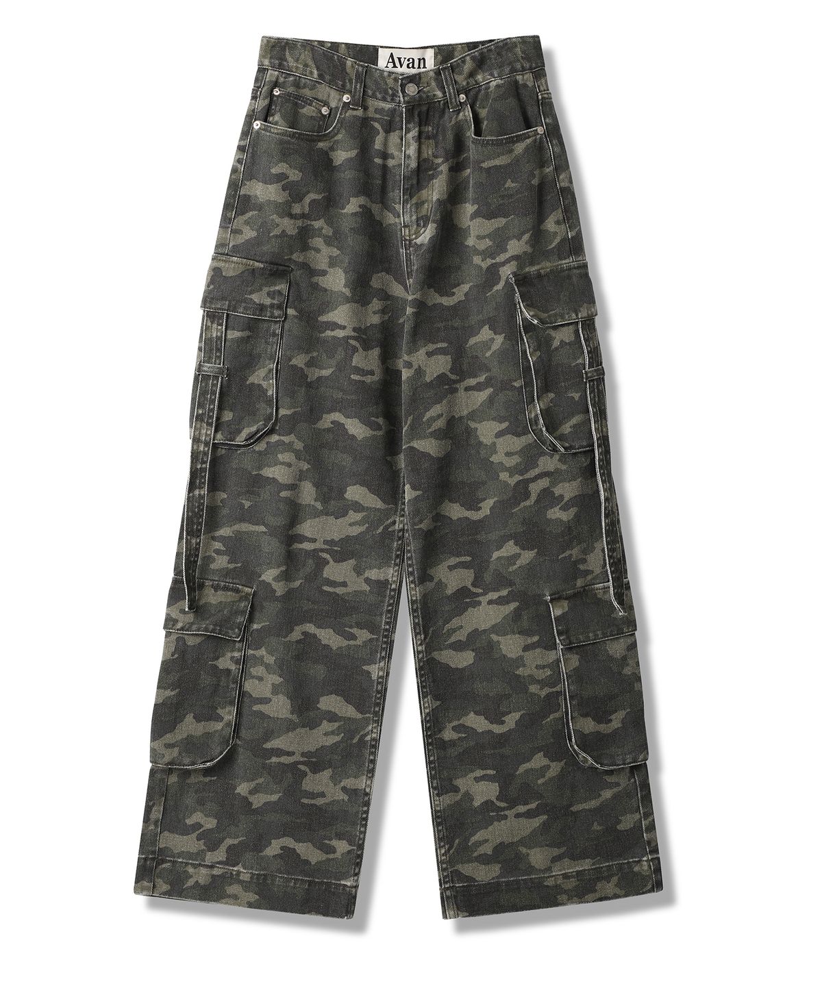 어반드레스(AVANDRESS) Ribbon Wide Cargo Pants GREY