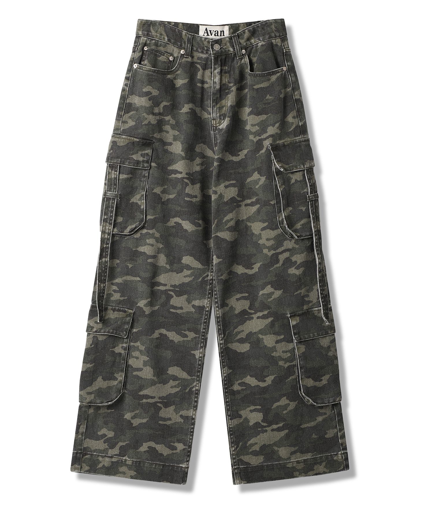 AVANDRESS ♥ Ribbon Wide Cargo Pants CAMO /追跡付 MUSINSA | AVANDRESS Ribbon Wide Cargo Pants CAMO