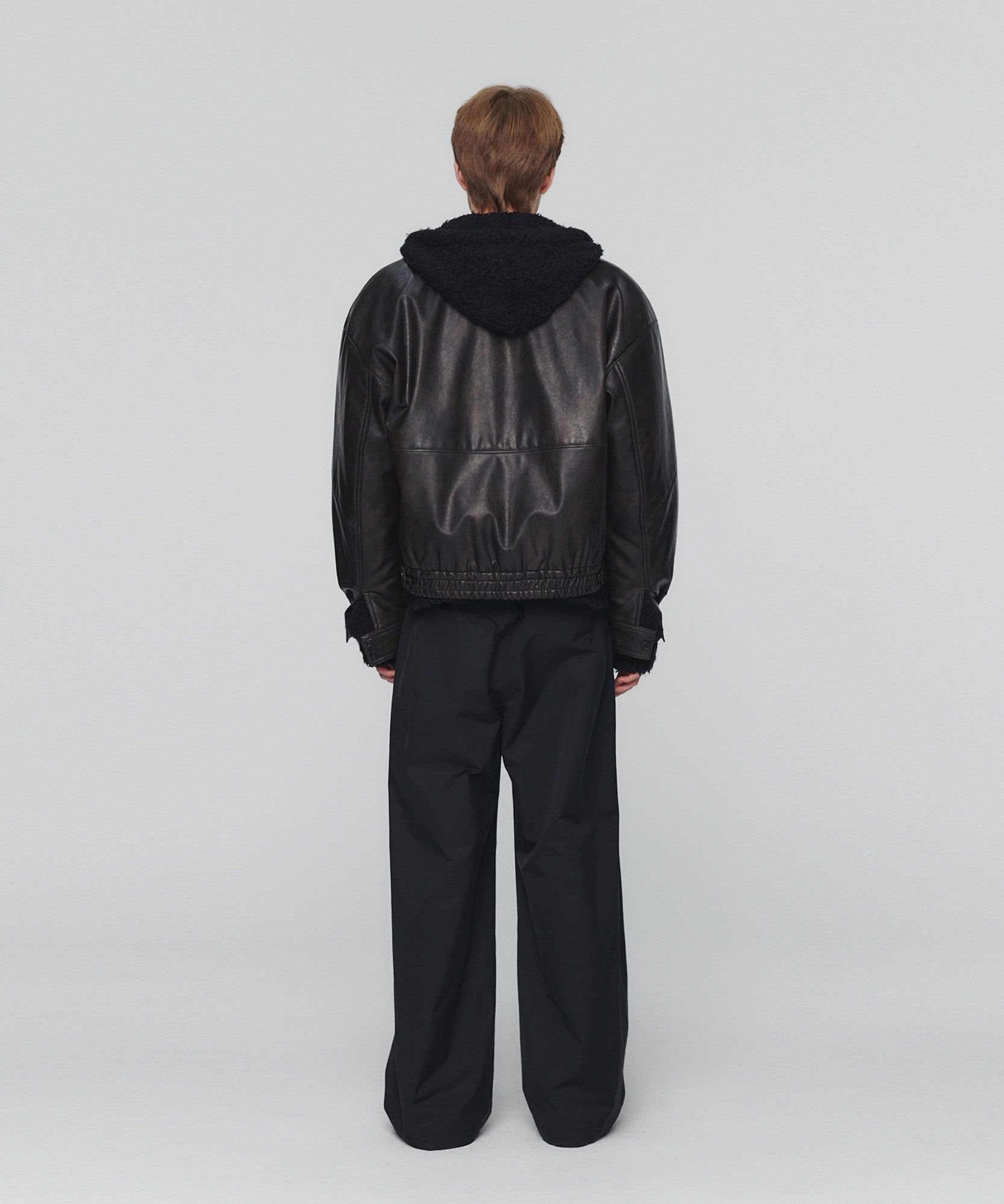 AMOMENTOアモーメント ブルゾン VEGAN LEATHER Vegan Leather Blouson Black | Shelter