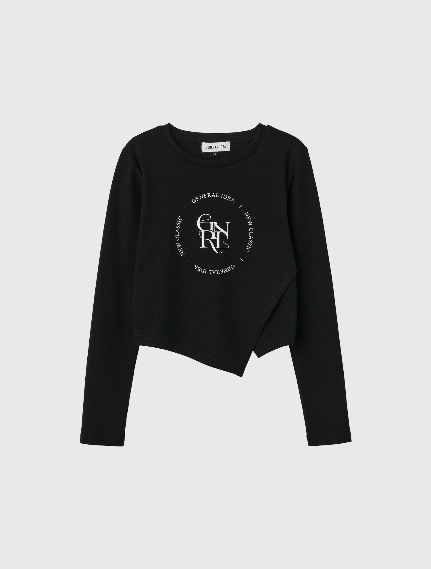 ★GENERAL IDEA★ GNRL UNBALANCED LONG SLEEVE T-SHIRT BLACK W MUSINSA | GENERAL IDEA GNRL Unbalanced Long Sleeve Tee