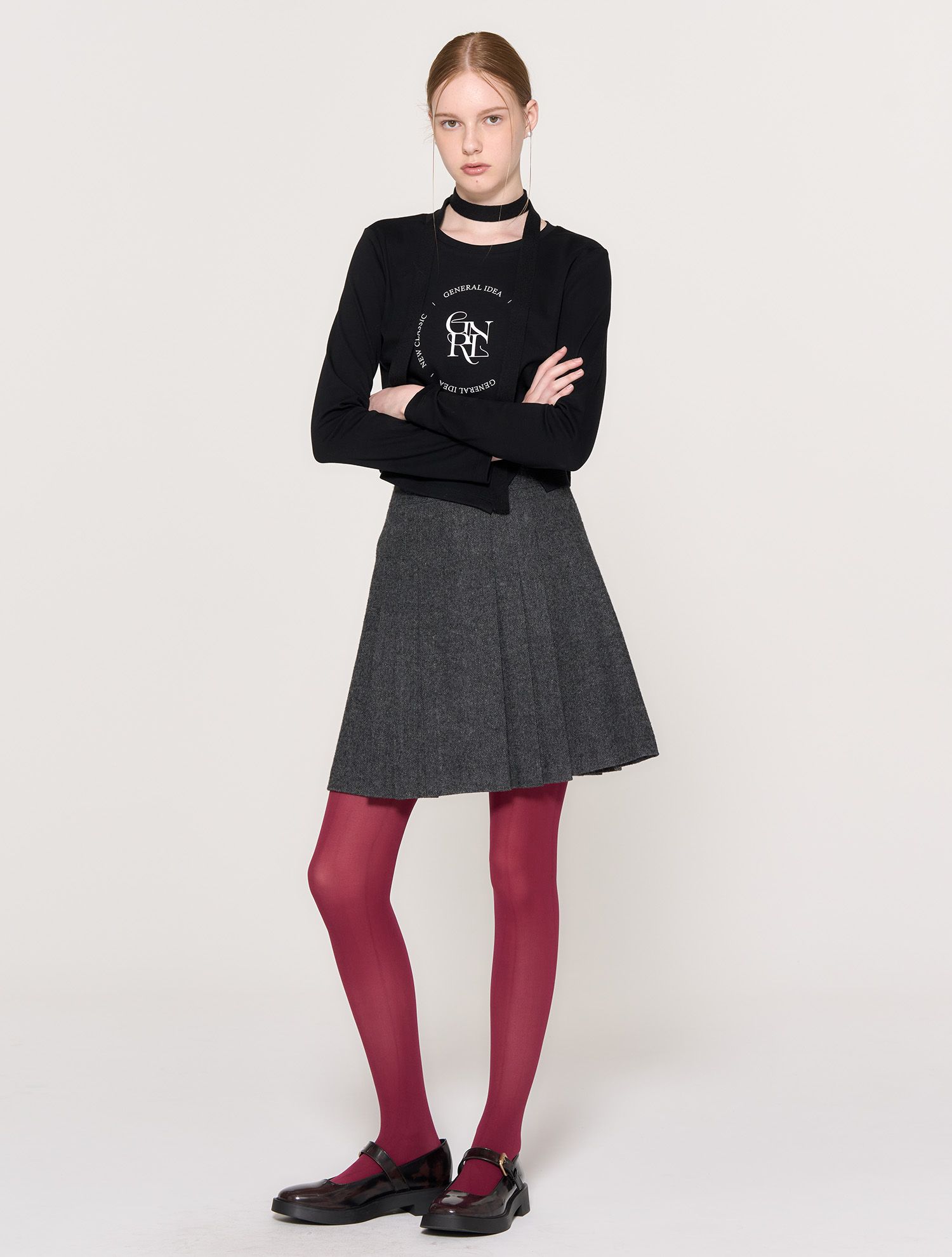 ★GENERAL IDEA★ GNRL UNBALANCED LONG SLEEVE T-SHIRT CHARCOA MUSINSA | GENERAL IDEA GNRL Unbalanced Long Sleeve Tee