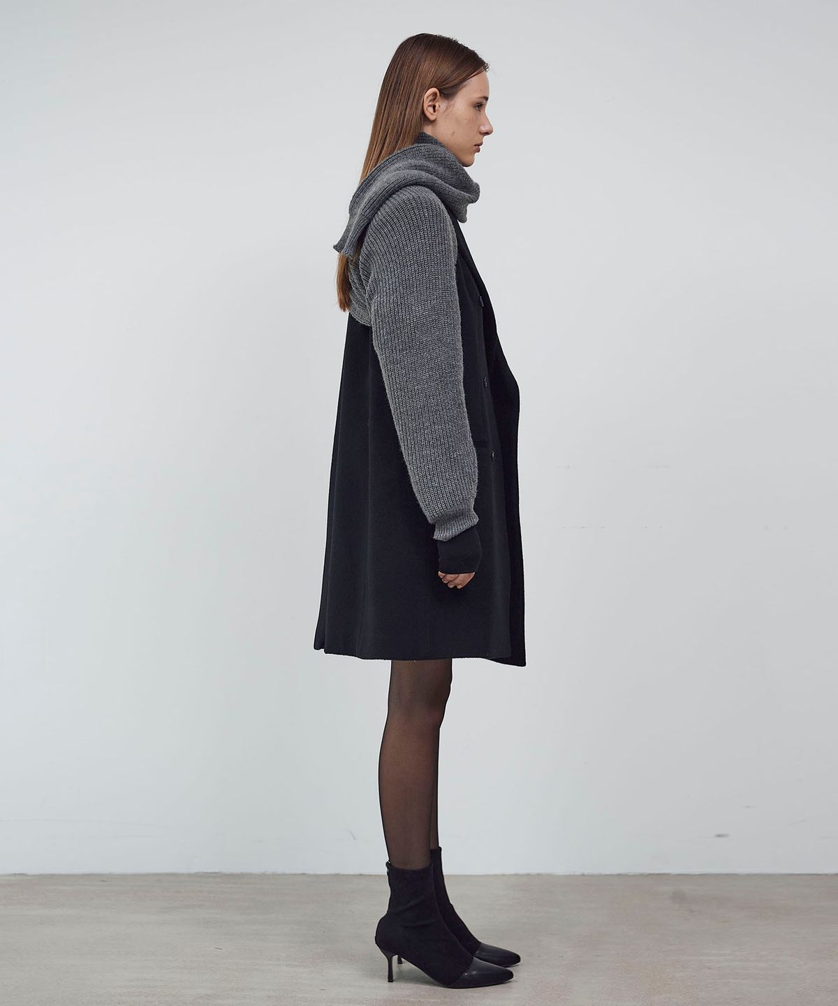 씨커슨(CKUSUN) SLEEVE KNIT MUFFLER - GREY