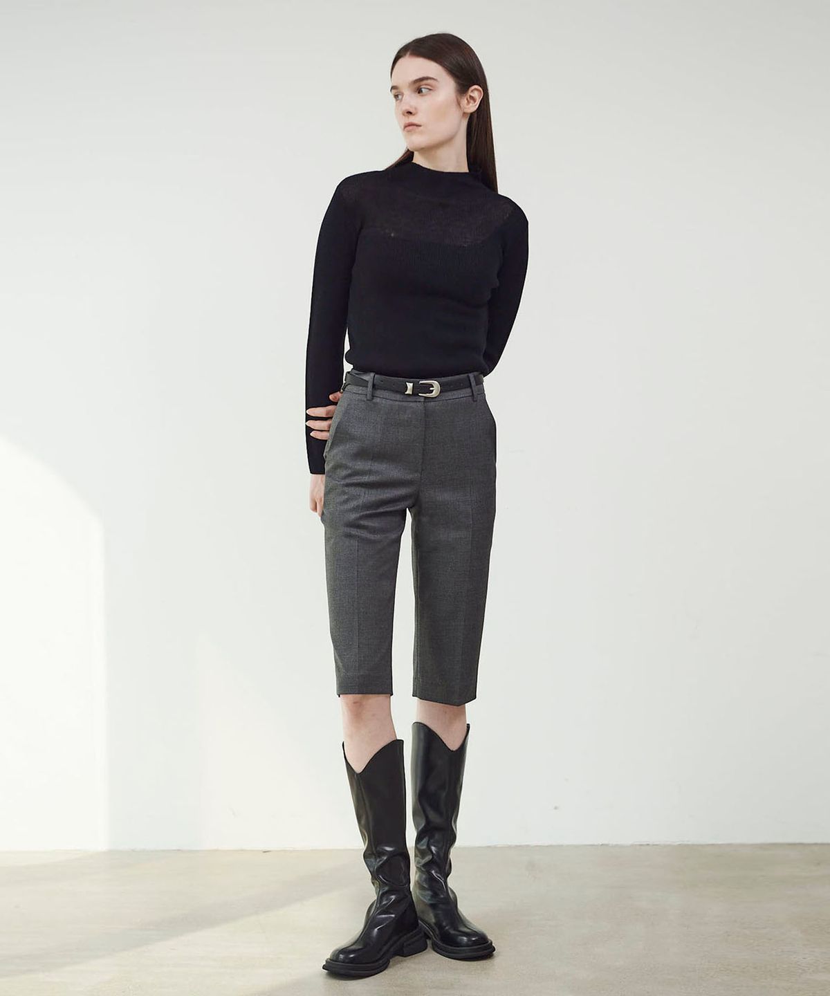 씨커슨(CKUSUN) WOOL BLEND TAILORED SHORTS - GREY