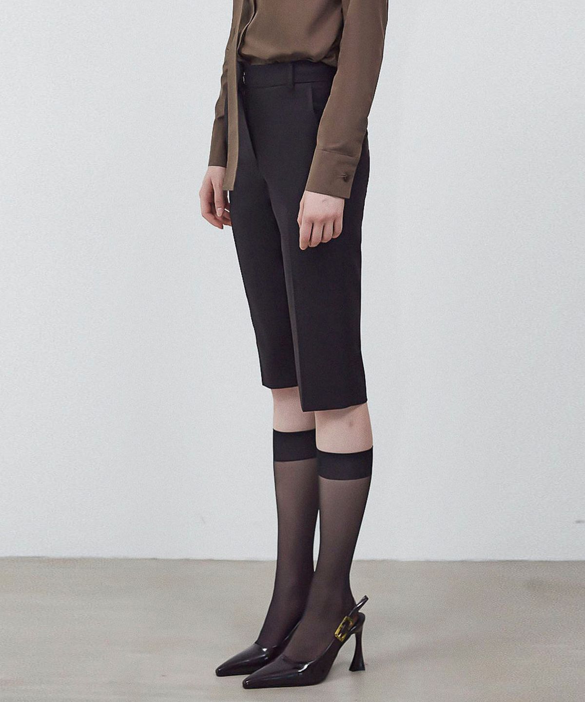 씨커슨(CKUSUN) WOOL BLEND TAILORED SHORTS - BROWN