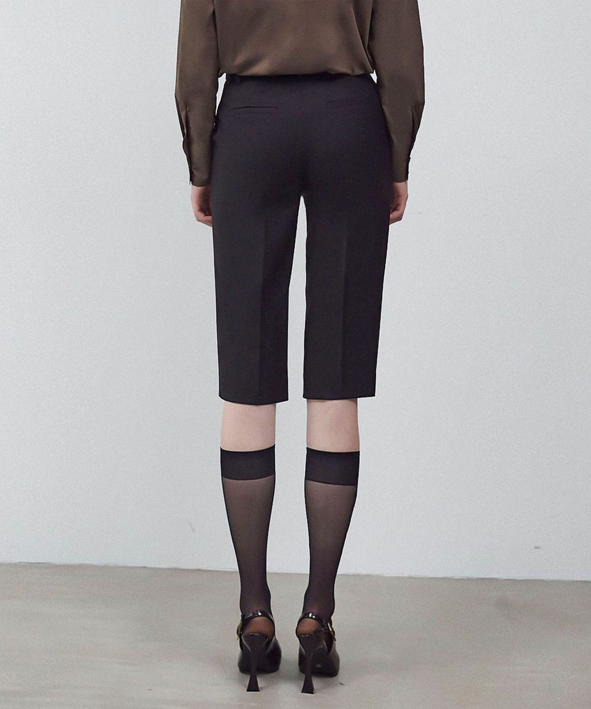 씨커슨(CKUSUN) WOOL BLEND TAILORED SHORTS - BROWN