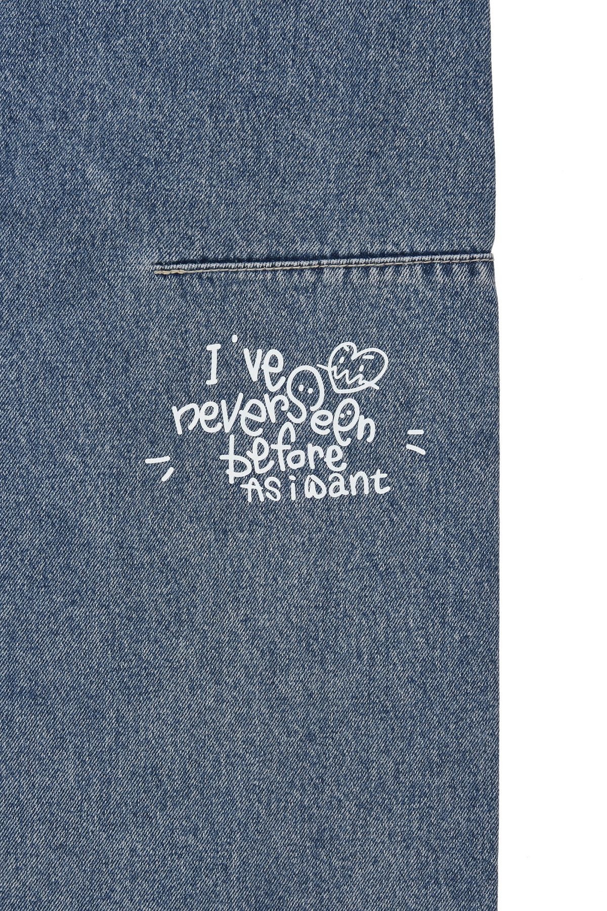 에즈아이원(ASIWANT) AIW LOGO WIDE PANTS LIGHT DENIM