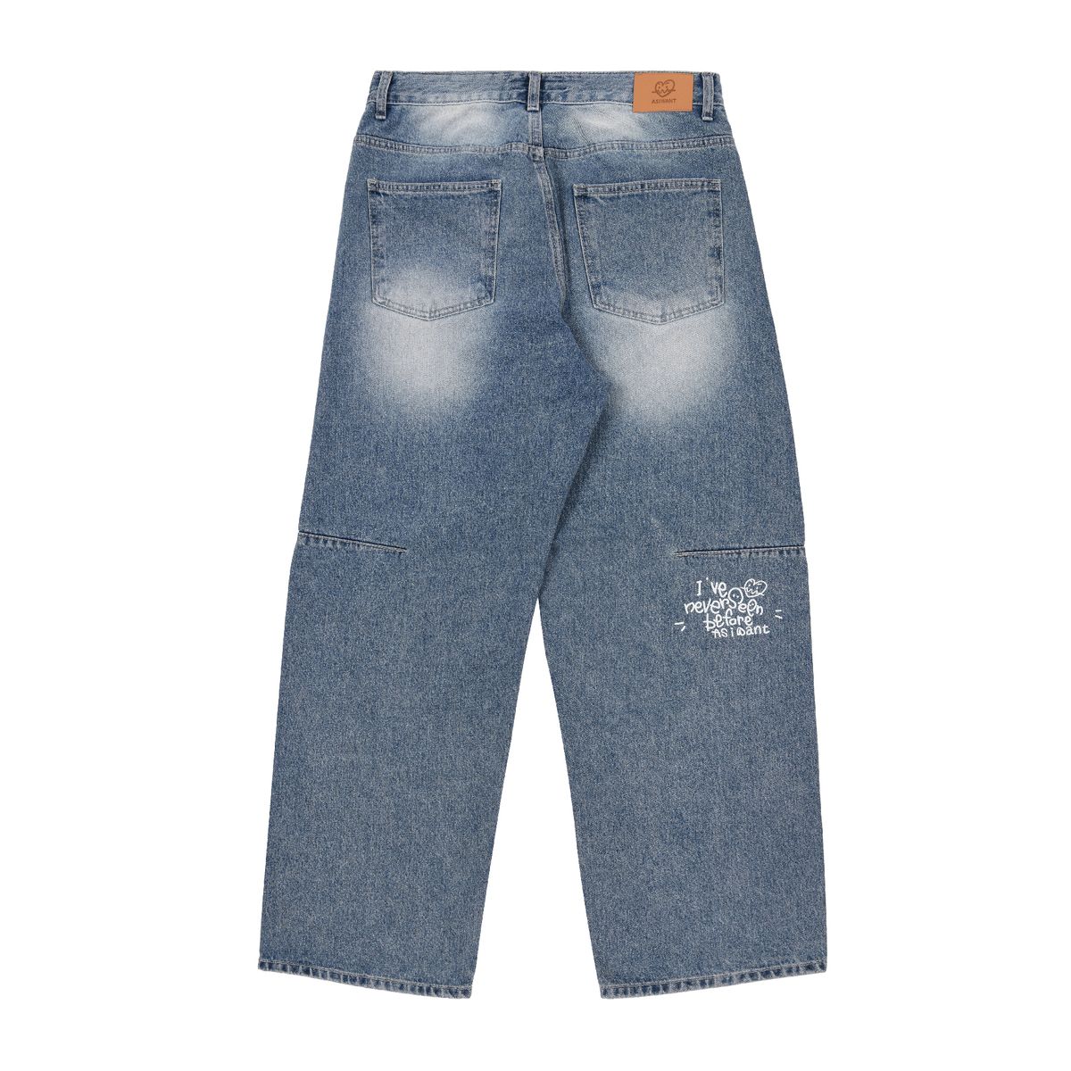 에즈아이원(ASIWANT) AIW LOGO WIDE PANTS LIGHT DENIM
