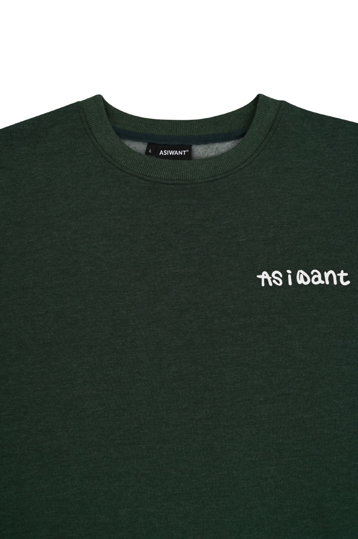 에즈아이원(ASIWANT) HEART SOUNDING NOISES SWEATSHIRT GREEN