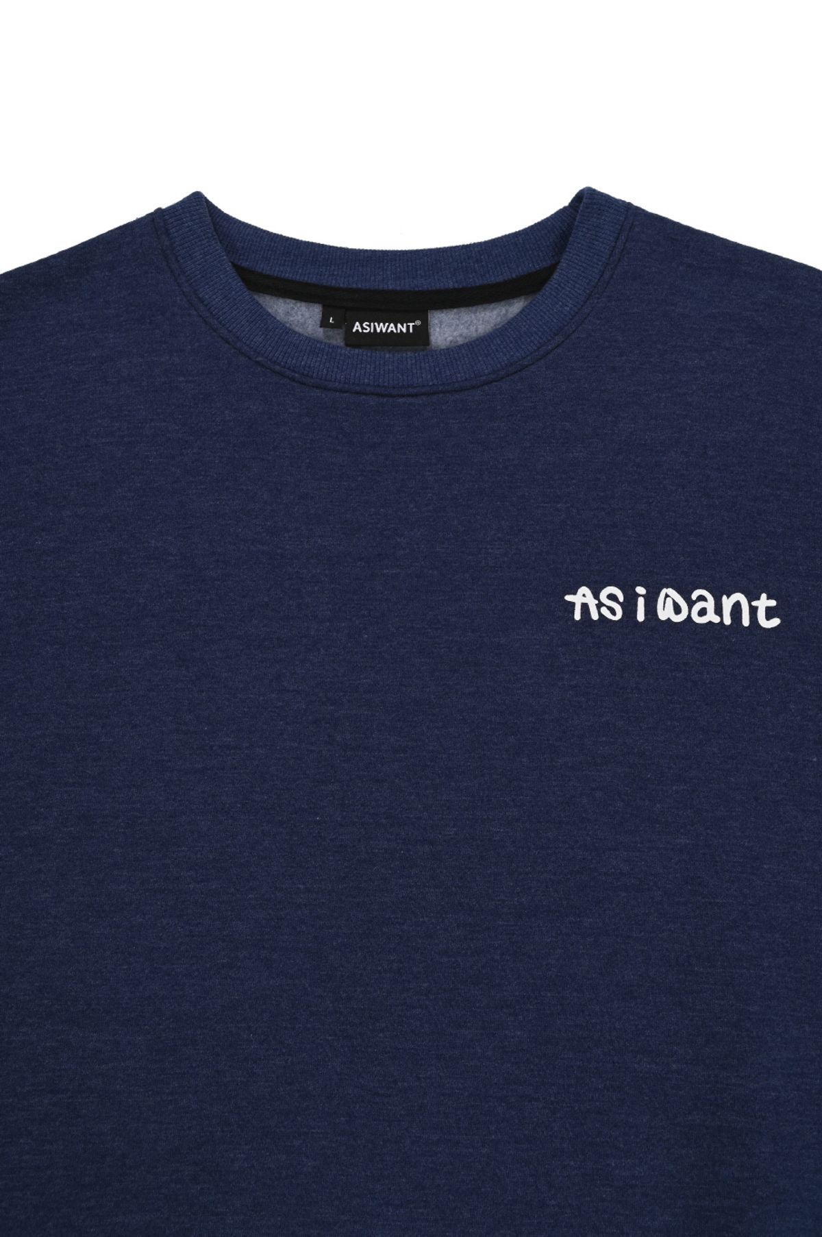 에즈아이원(ASIWANT) HEART SOUNDING NOISES SWEATSHIRT NAVY