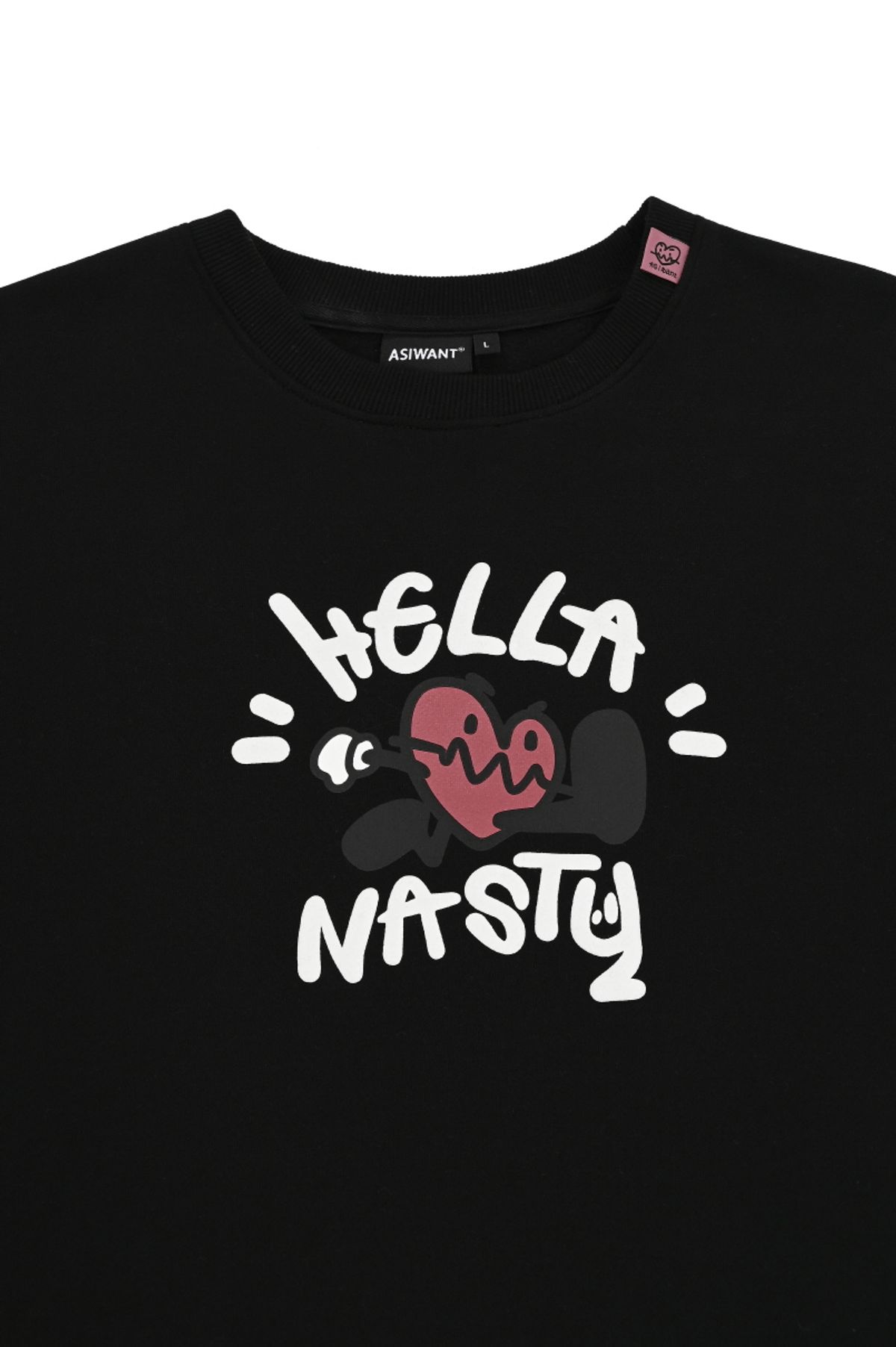 에즈아이원(ASIWANT) HELLA NASTY SWEATSHIRT BLACK
