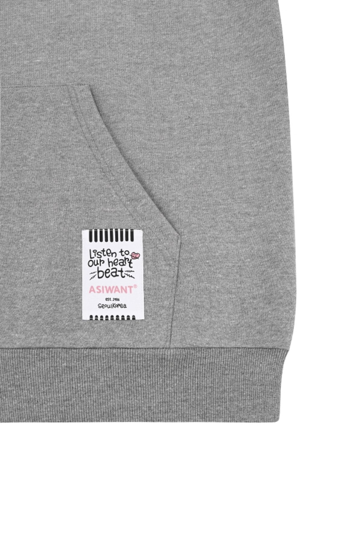 에즈아이원(ASIWANT) AIW LOGO ZIP-UP JACKET GREY