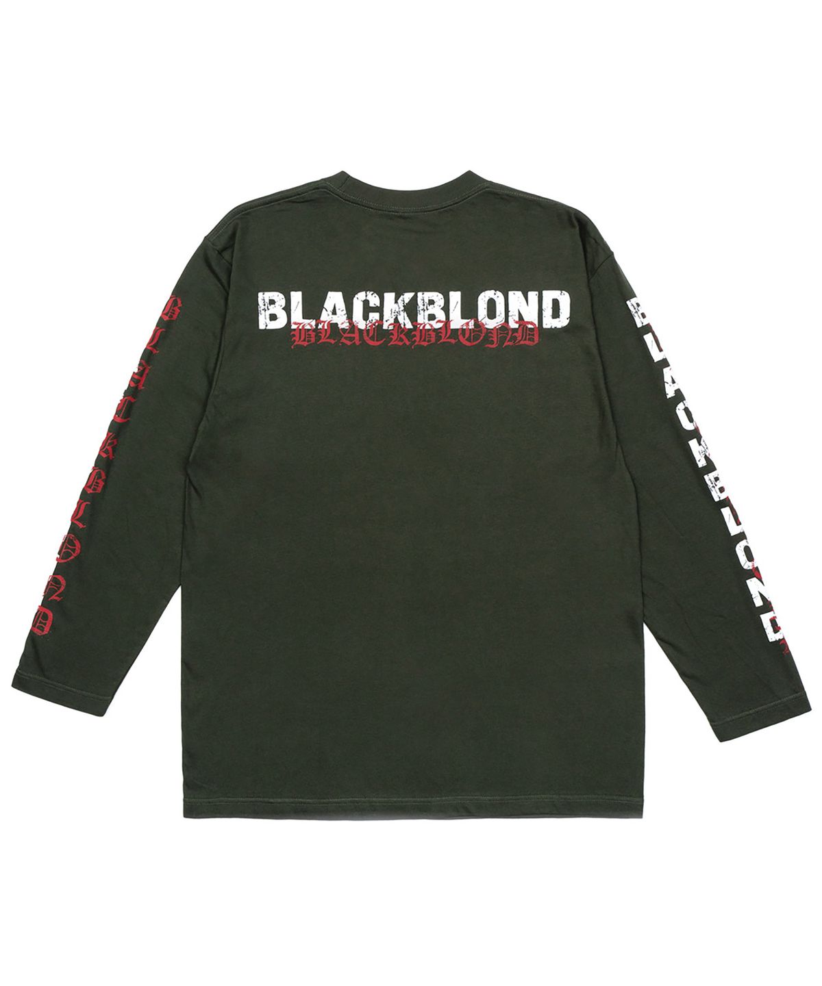 블랙블론드(BLACKBLOND) 비비디 오버랩 로고 긴팔티 (카키)