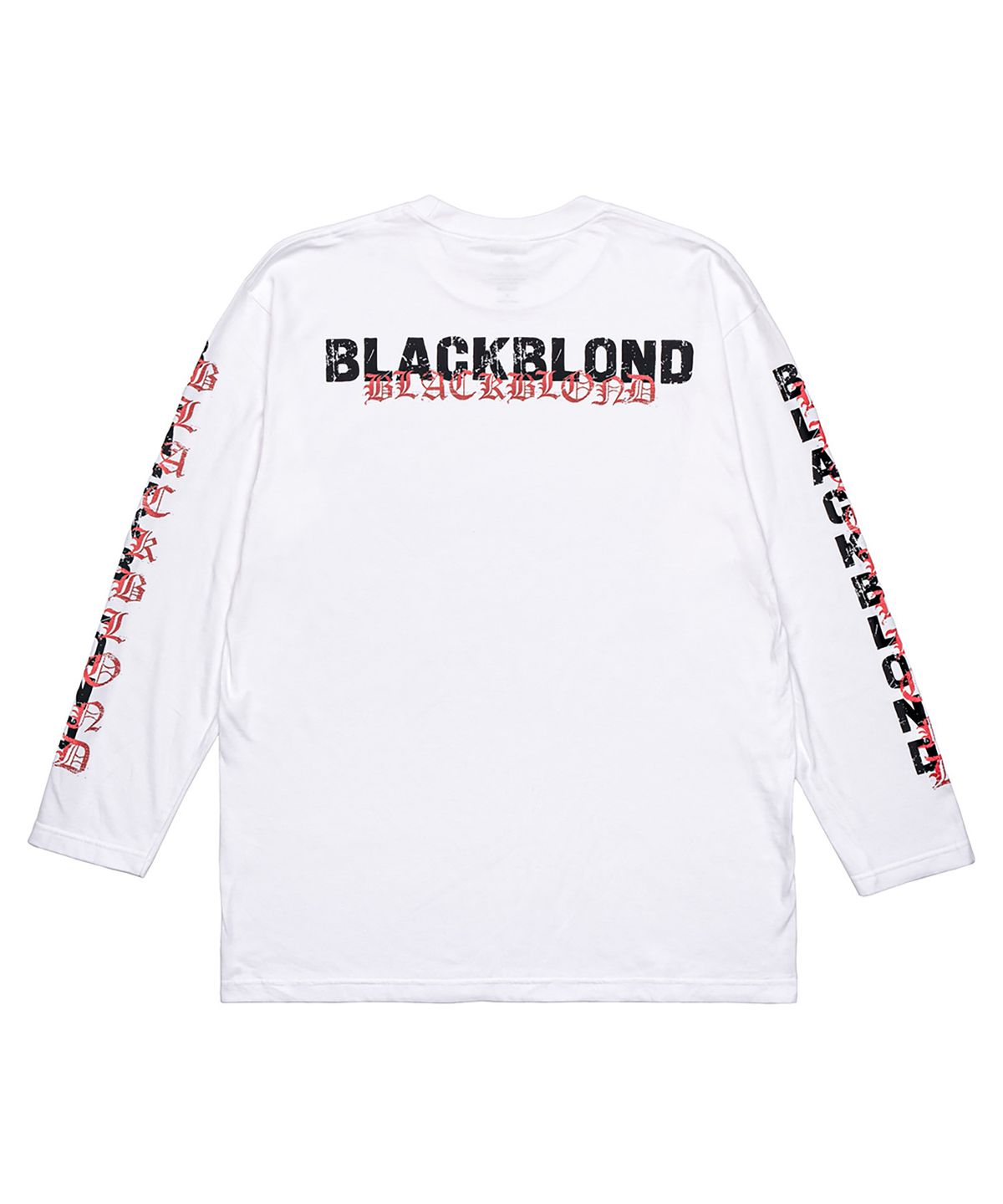 블랙블론드(BLACKBLOND) 비비디 오버랩 로고 긴팔티 (화이트)