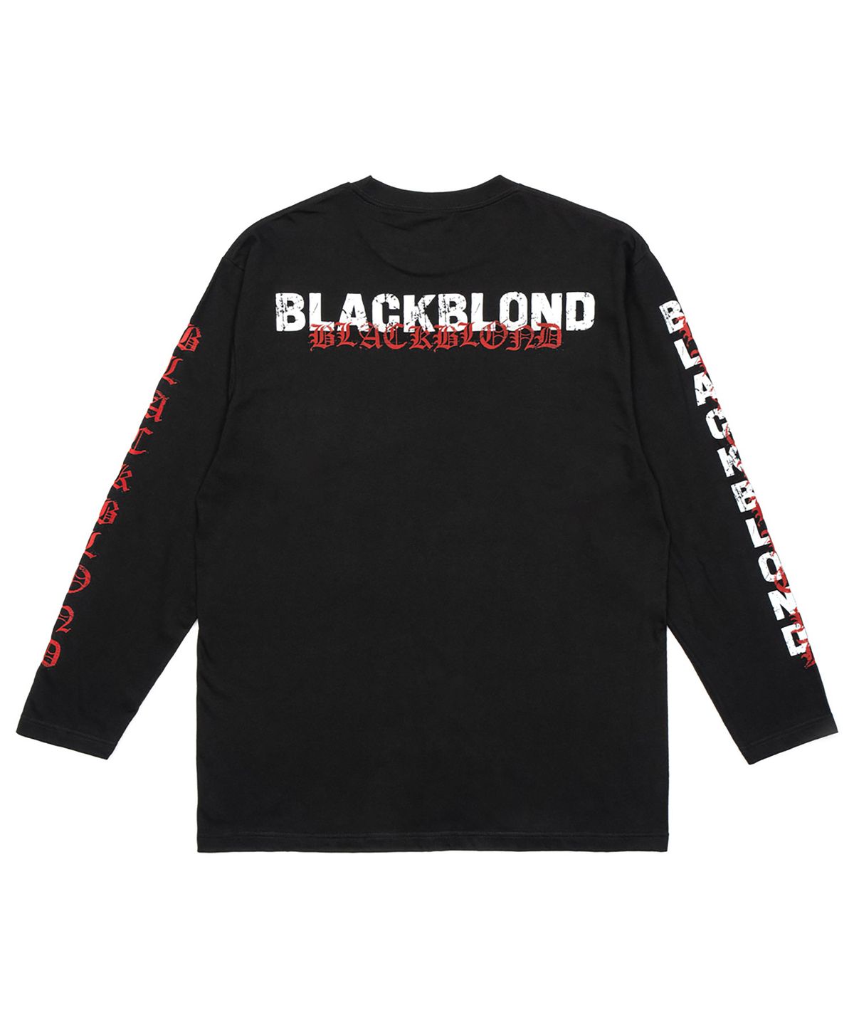 블랙블론드(BLACKBLOND) 비비디 오버랩 로고 긴팔티 (블랙)