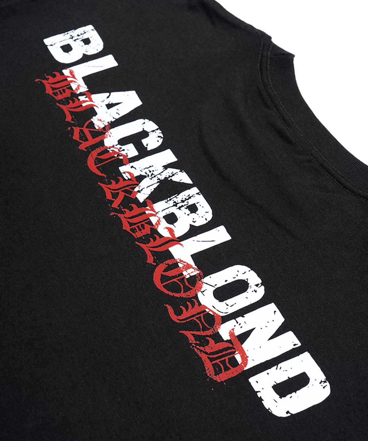 블랙블론드(BLACKBLOND) 비비디 오버랩 로고 긴팔티 (블랙)