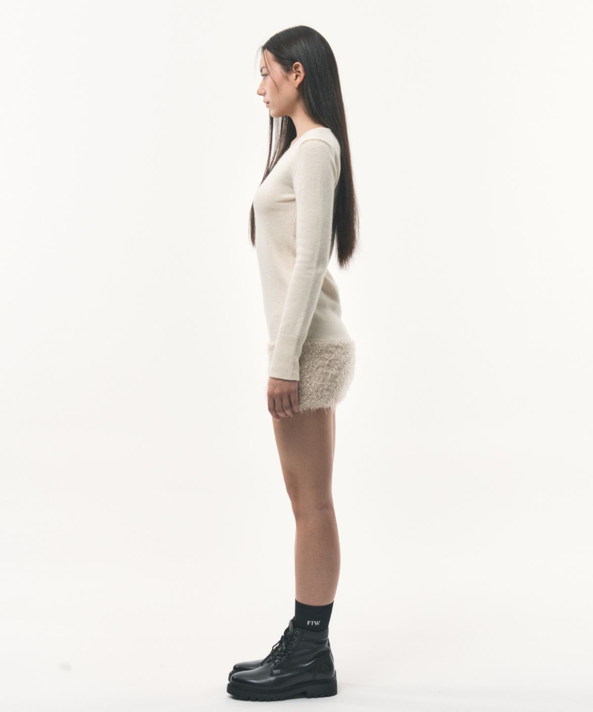 포더웨더(FOR THE WEATHER) hairy knit dress (ivory)