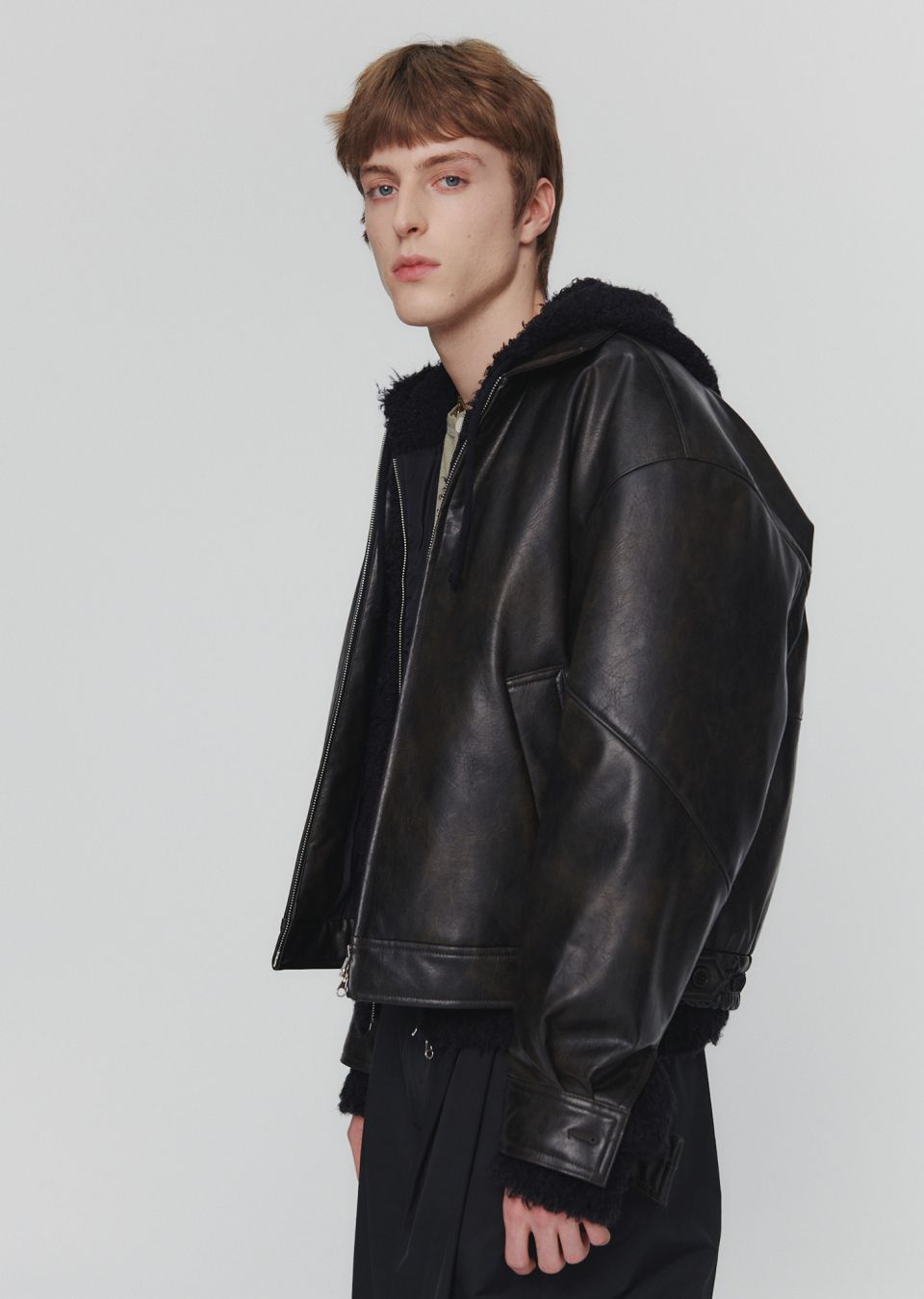 AMOMENTOアモーメント ブルゾン VEGAN LEATHER MUSINSA | AMOMENTO VEGAN LEATHER BLOUSON