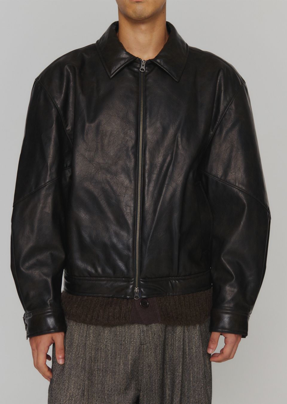 MUSINSA公式 | AMOMENTO VEGAN LEATHER BLOUSON