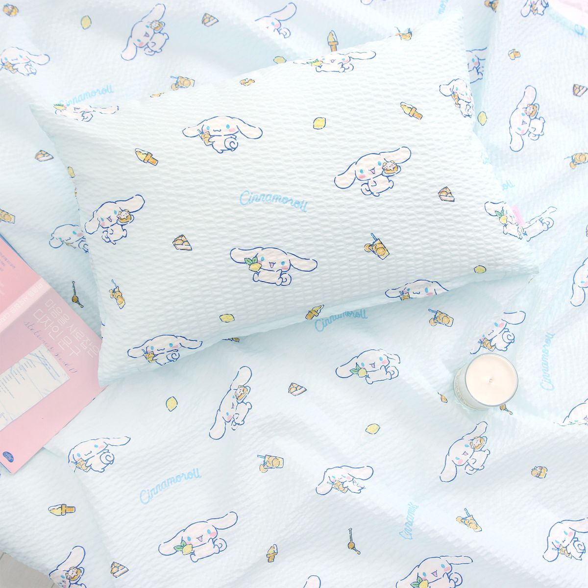 나라홈데코(NARAHOMEDECO) 산리오 시나모롤 뱀부리플 2종세트 레몬