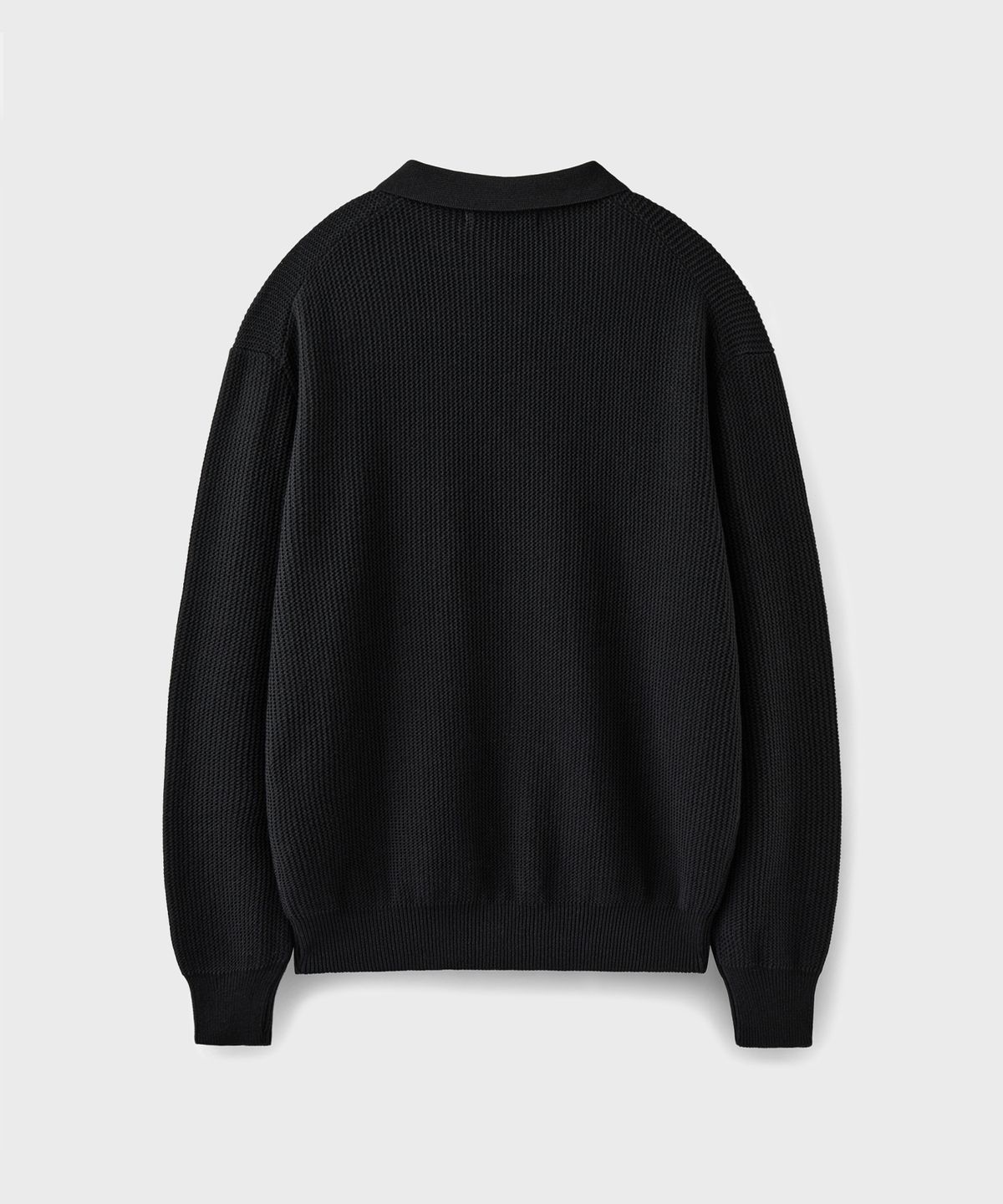 브랜디드(BRANDED) HARD TWIST LOUNGE POLO KNIT [BLACK]