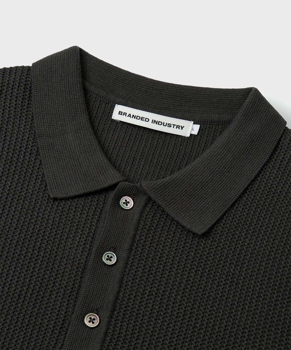 브랜디드(BRANDED) HARD TWIST LOUNGE POLO KNIT [GRAPHITE]