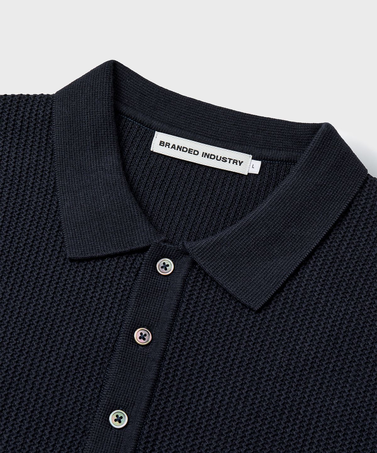 브랜디드(BRANDED) HARD TWIST LOUNGE POLO KNIT [INK NAVY]