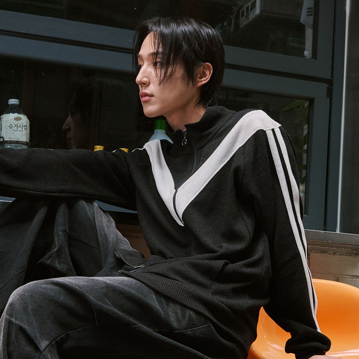 디아도라(diadora) 몬텔로 니트 트랙 자켓 BLACK
