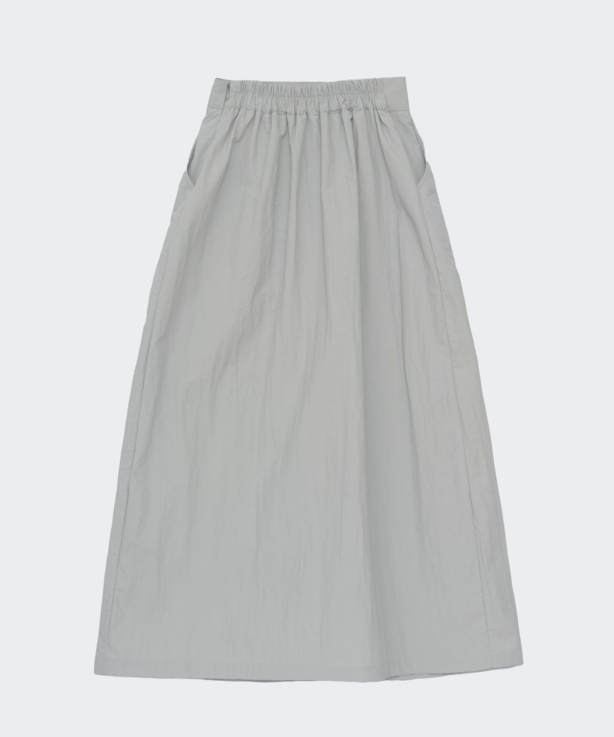 닐라이즈(NEALIZE) Nylon Maxi Skirt Light Gray