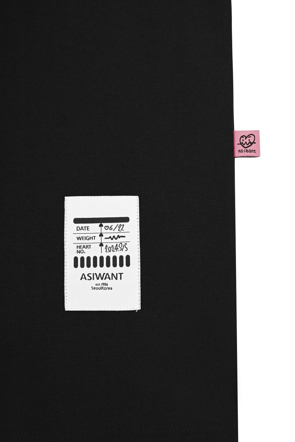 에즈아이원(ASIWANT) HEART SOUNDING NOISES ROUND T-SHIRT BLACK
