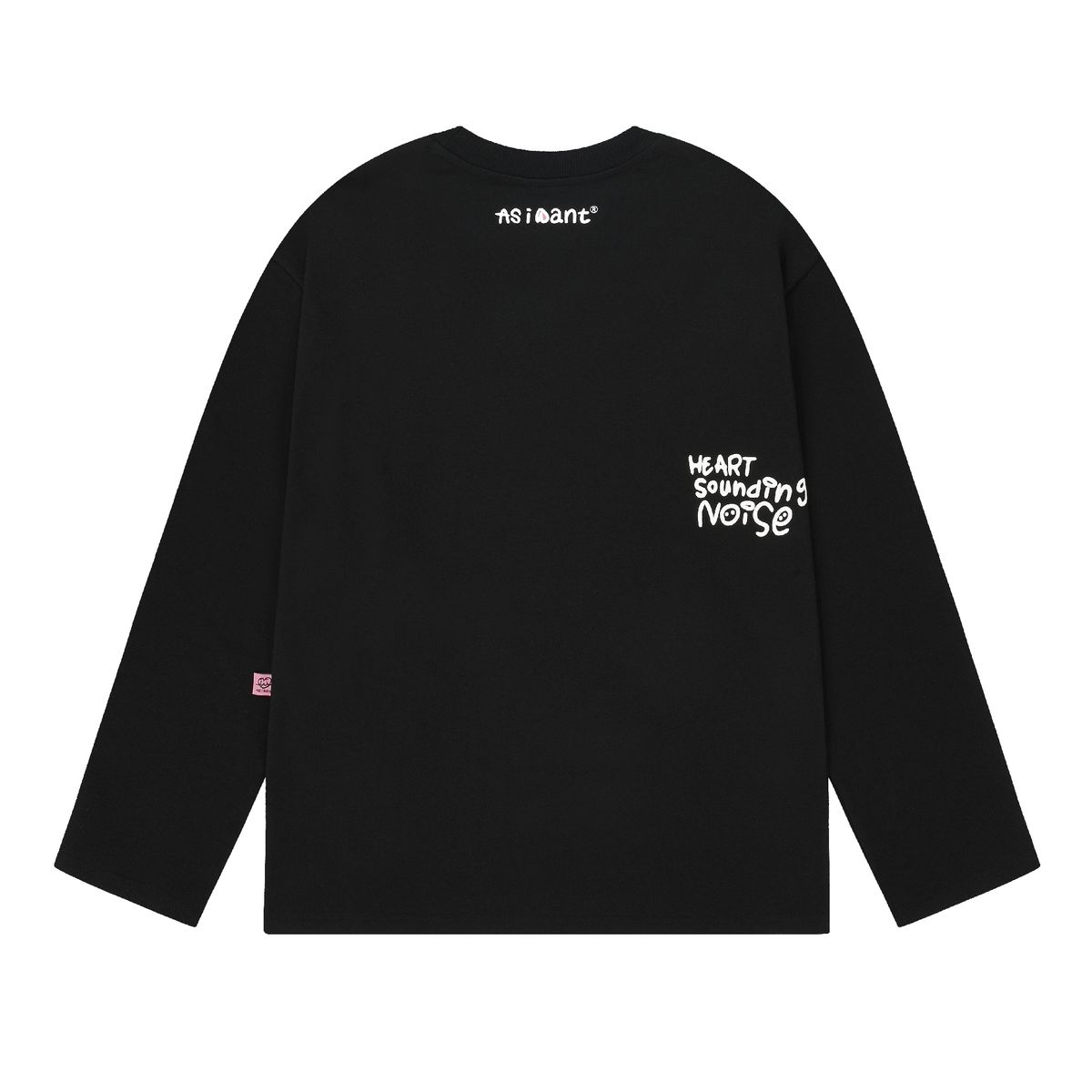 에즈아이원(ASIWANT) HEART SOUNDING NOISES ROUND T-SHIRT BLACK