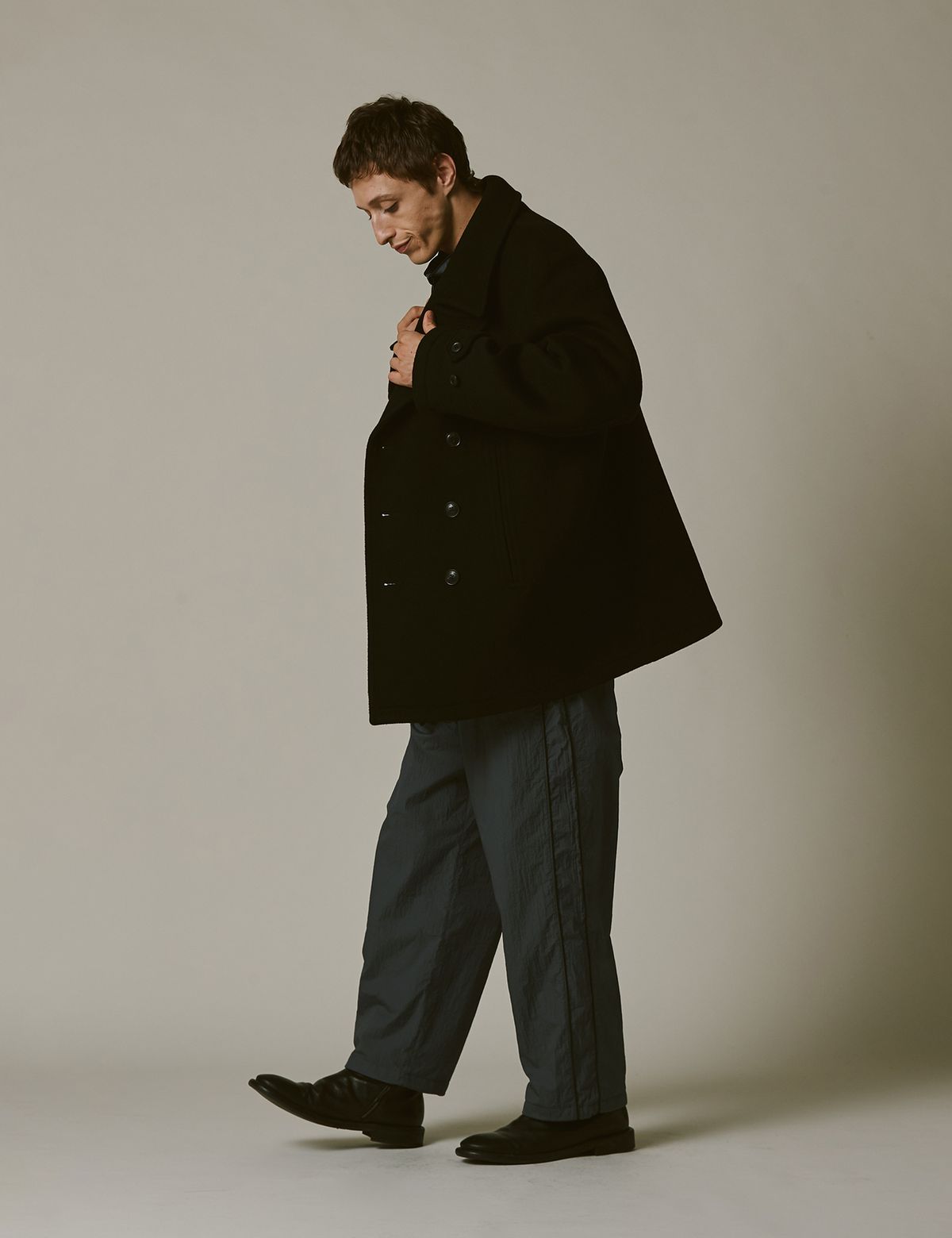네이머클로딩(NAMERCLOTHING) DOUBLE BREAST MID WOOL COAT BLACK
