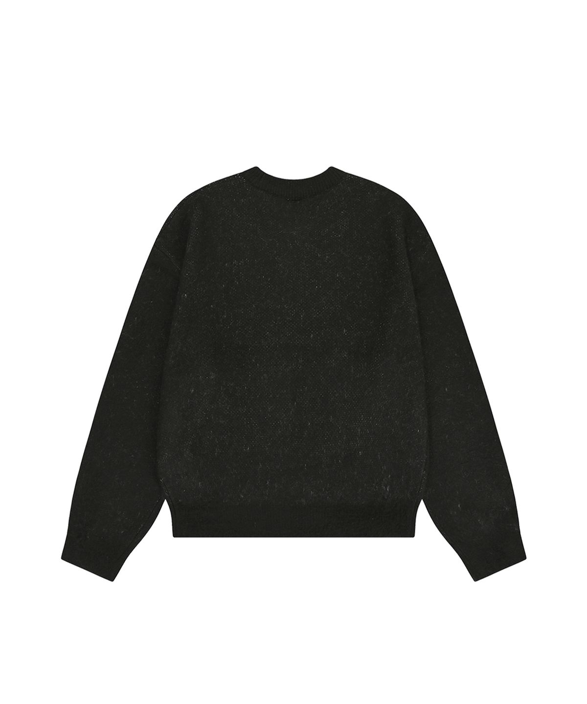 오픈야드(오와이)(OPENYARD(OY)) HAIRY DUAL CUBE KNIT - BLACK