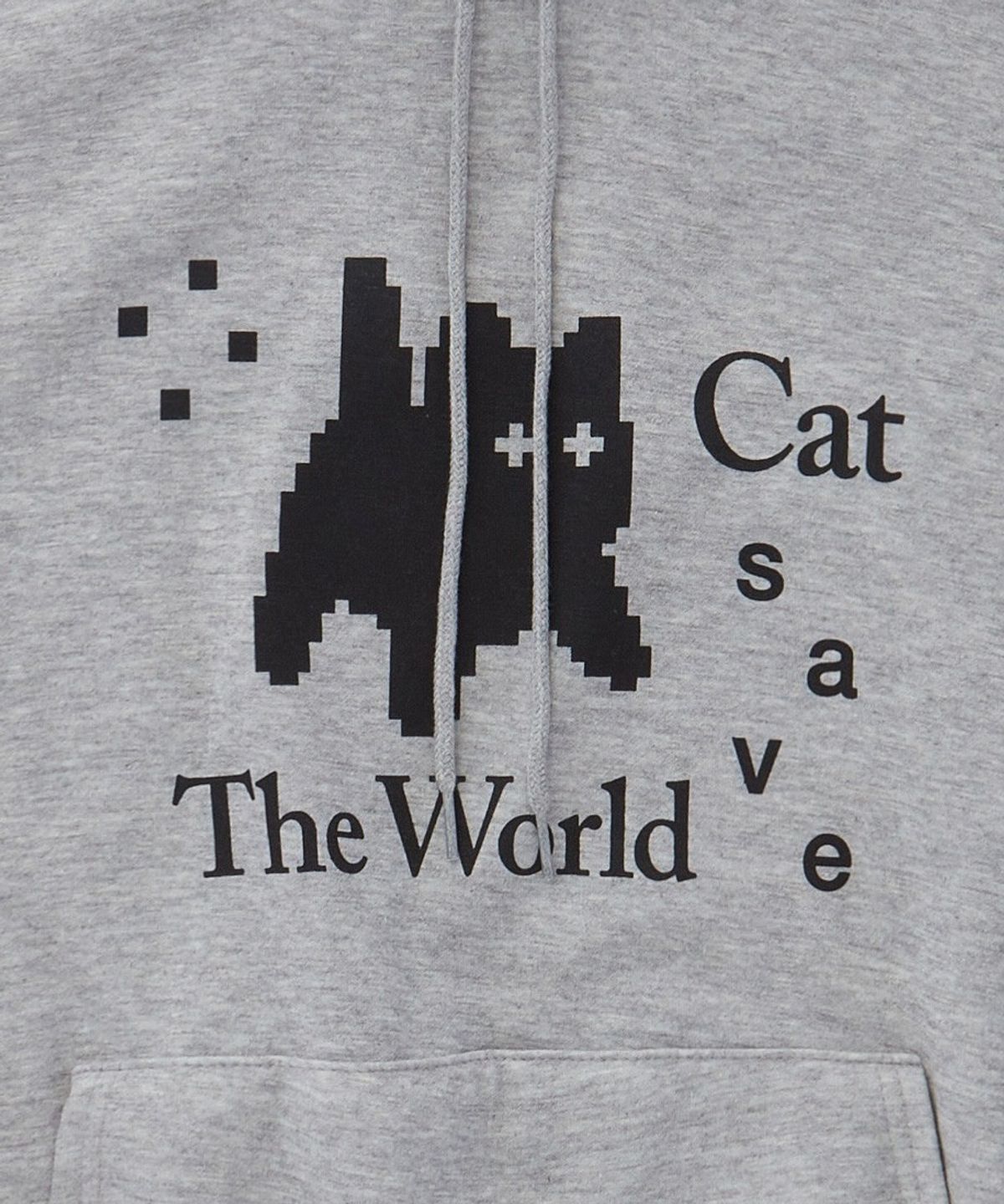 캣세이브더월드(CATSAVETHEWORLD) 픽셀 아트 후드 티 (2컬러)