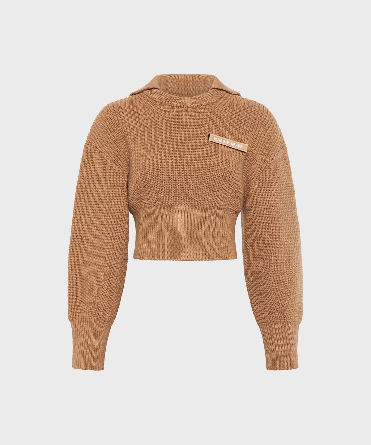 마린 세르(MARINE SERRE) (W) MS 하프 카디건 니트 세일러 스웨터 카멜 MS HALF CARDIGAN KNIT SAILOR SWEATER CAMEL