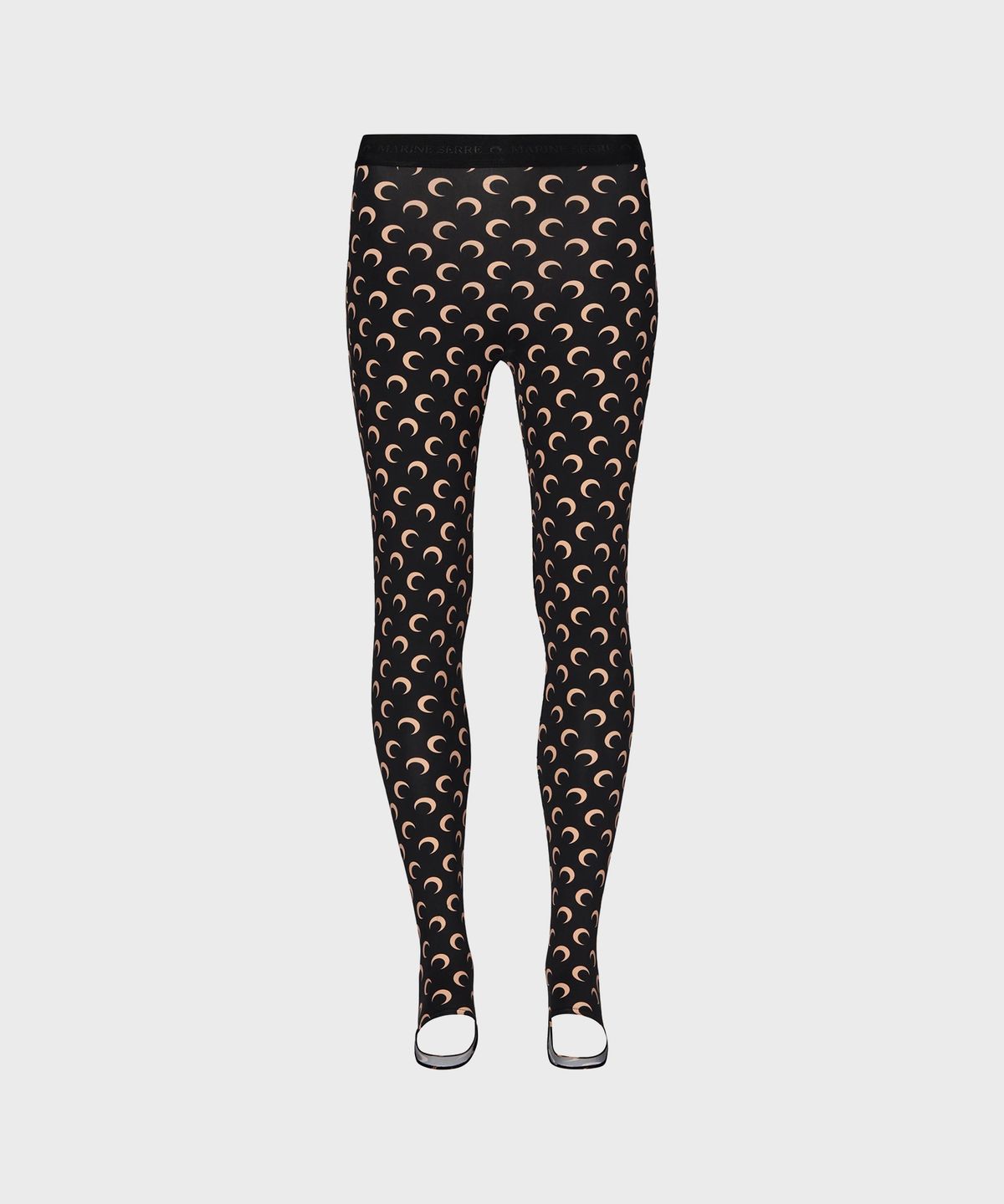 마린 세르(MARINE SERRE) (W) 문 프린티드 저지 스터럽 레깅스 인버스 탄 MOON PRINTED JERSEY STIRRUP LEGGINGS INVERSE TAN