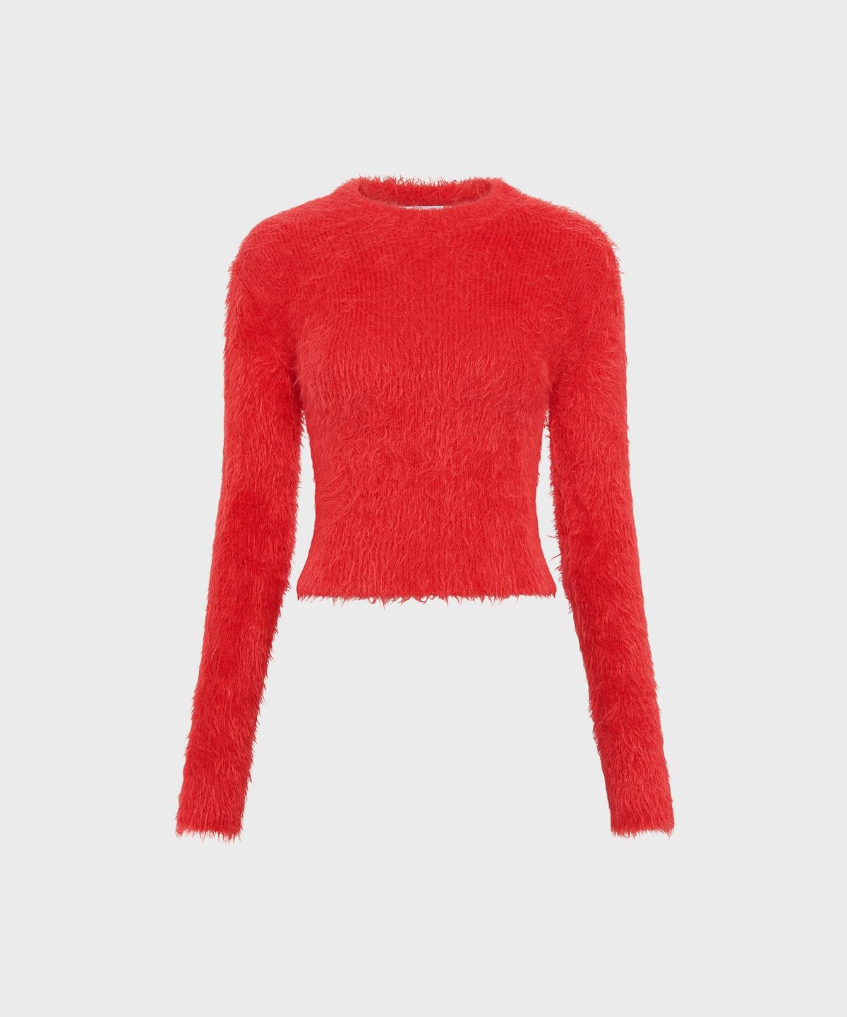 마린 세르(MARINE SERRE) (W) 와일드 퍼피 니트 피티드 스웨터 레드 WILD PUFFY KNIT FITTED SWEATER RED