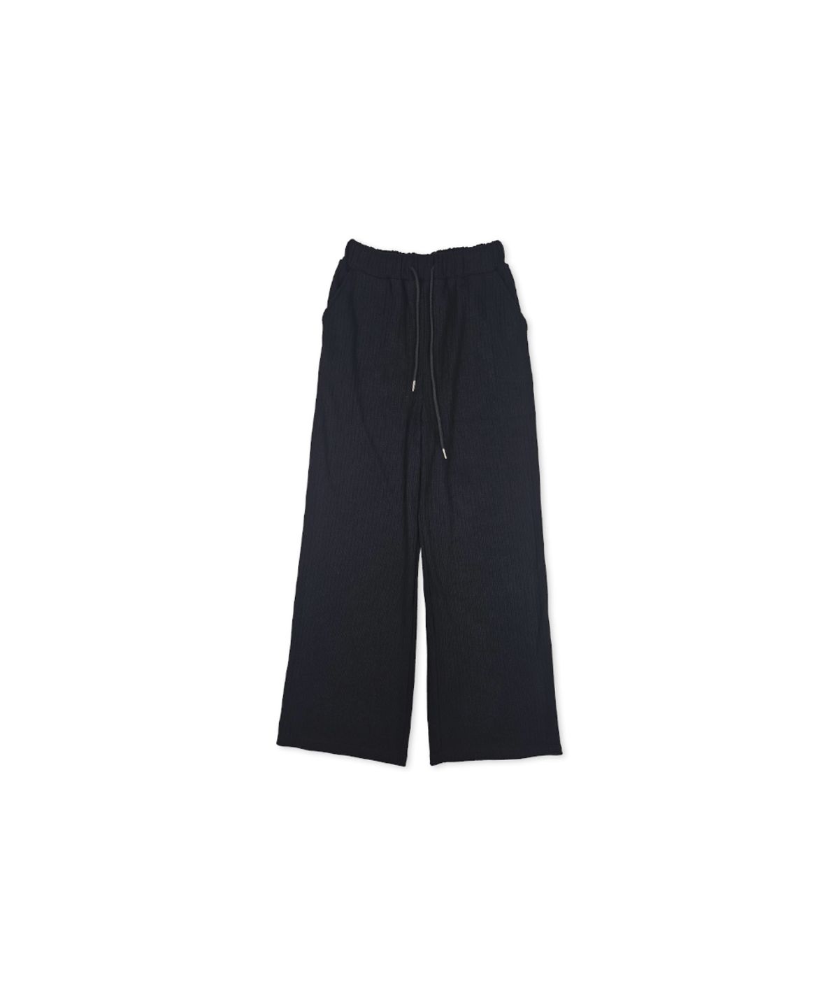 320쇼룸(320SHOWROOM) Ribbed Banding Wide-Leg Pants Black